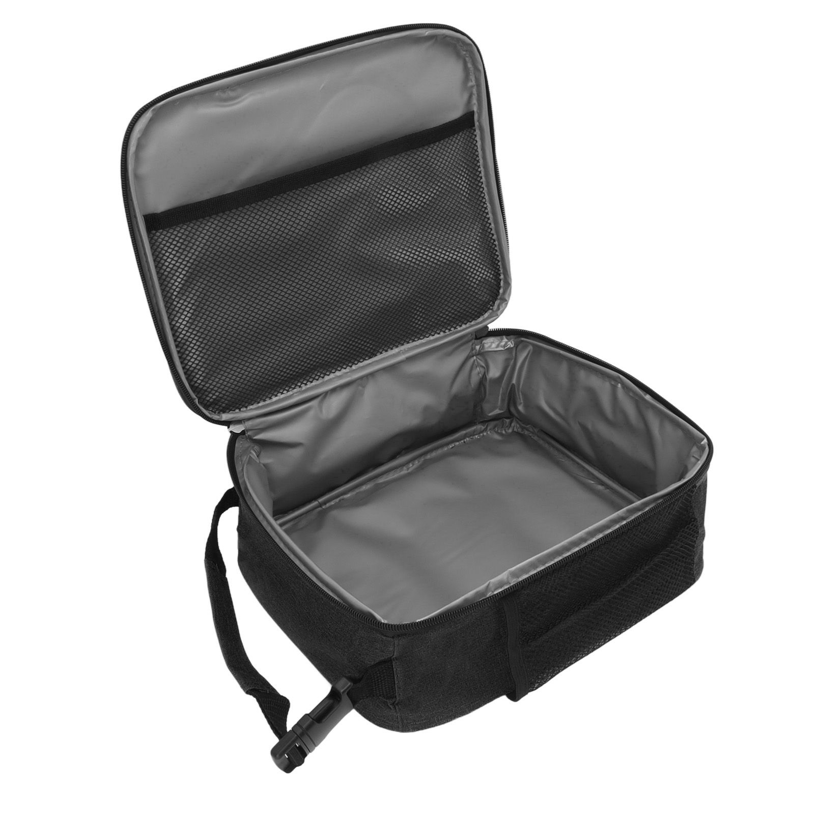 Insulated Lunch Bag 6L Oxford Fabric Leakproof Lining Portable Handle Zippered Lunch Bag for Outdoor Camping Beach Black - Image 6