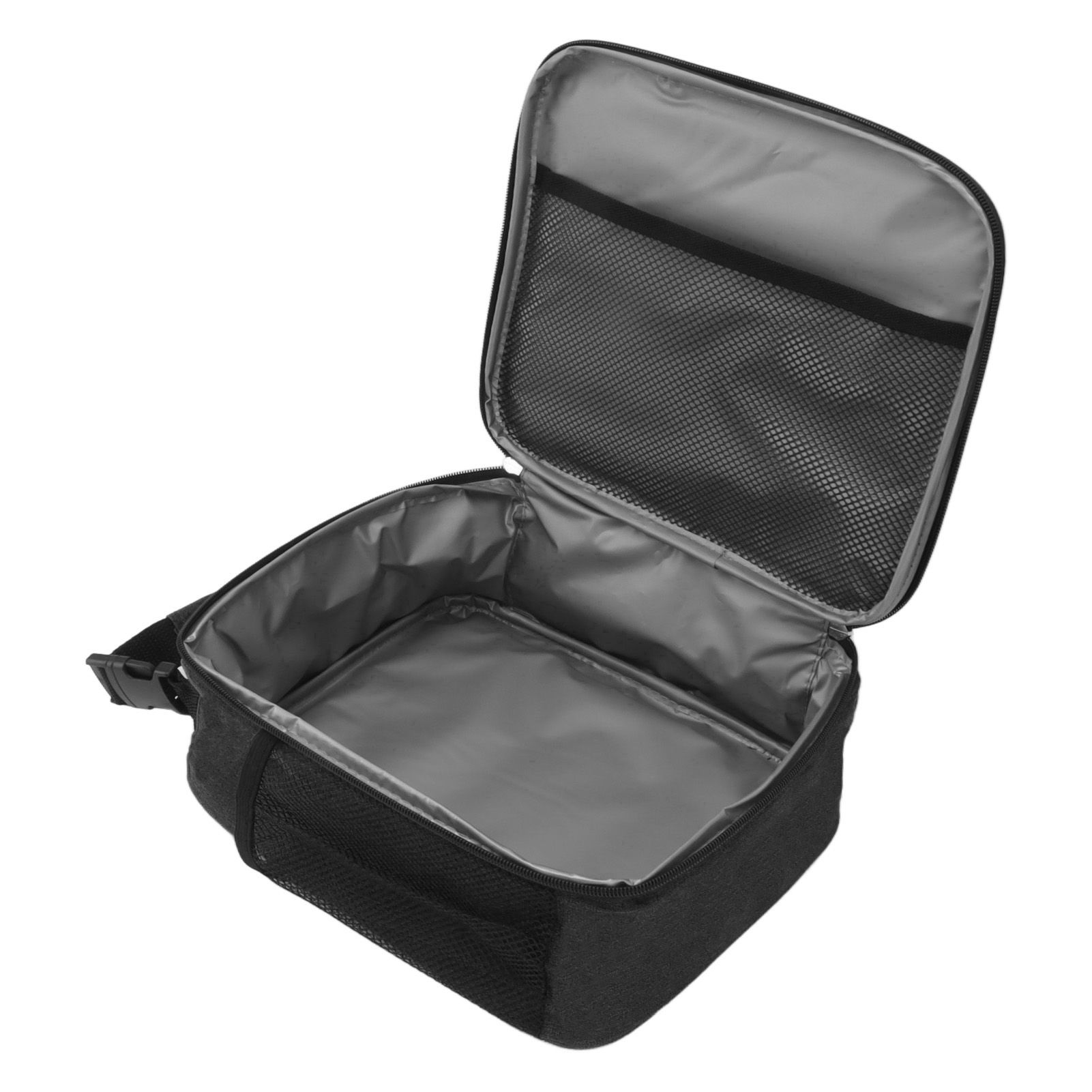 Insulated Lunch Bag 6L Oxford Fabric Leakproof Lining Portable Handle Zippered Lunch Bag for Outdoor Camping Beach Black - Image 7