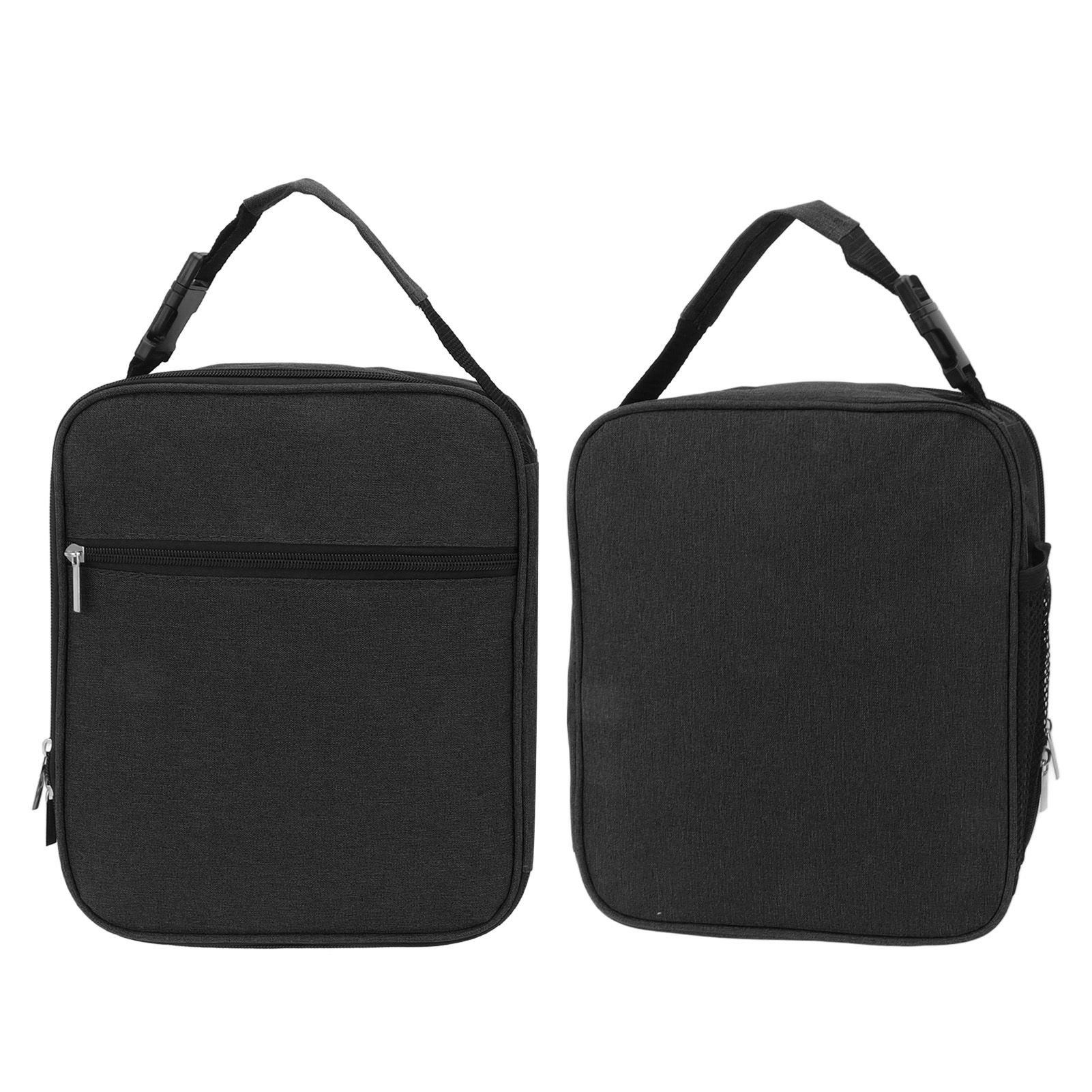 Insulated Lunch Bag 6L Oxford Fabric Leakproof Lining Portable Handle Zippered Lunch Bag for Outdoor Camping Beach Black - Image 8