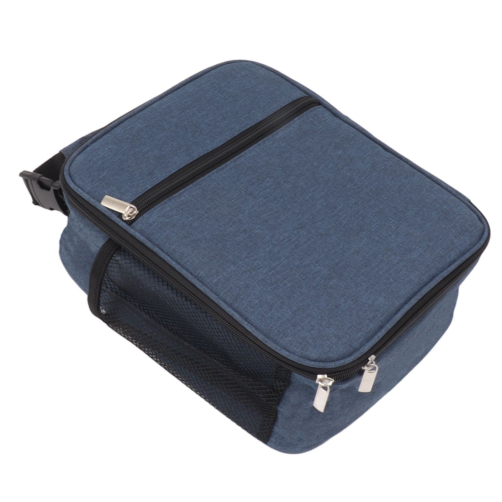 Insulated Lunch Bag 6L Oxford Fabric Leakproof Lining Portable Handle Zippered Lunch Bag for Outdoor Camping Beach Navy Blue - Image 4