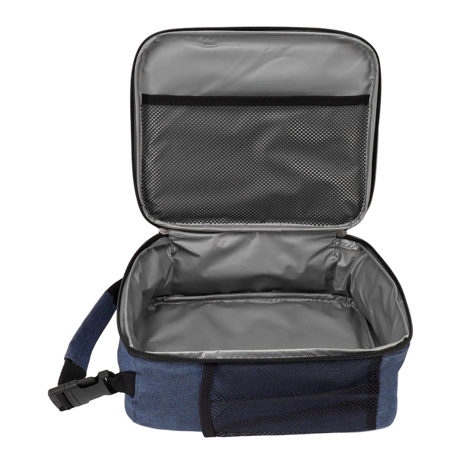 Insulated Lunch Bag 6L Oxford Fabric Leakproof Lining Portable Handle Zippered Lunch Bag for Outdoor Camping Beach Navy Blue - Image 5