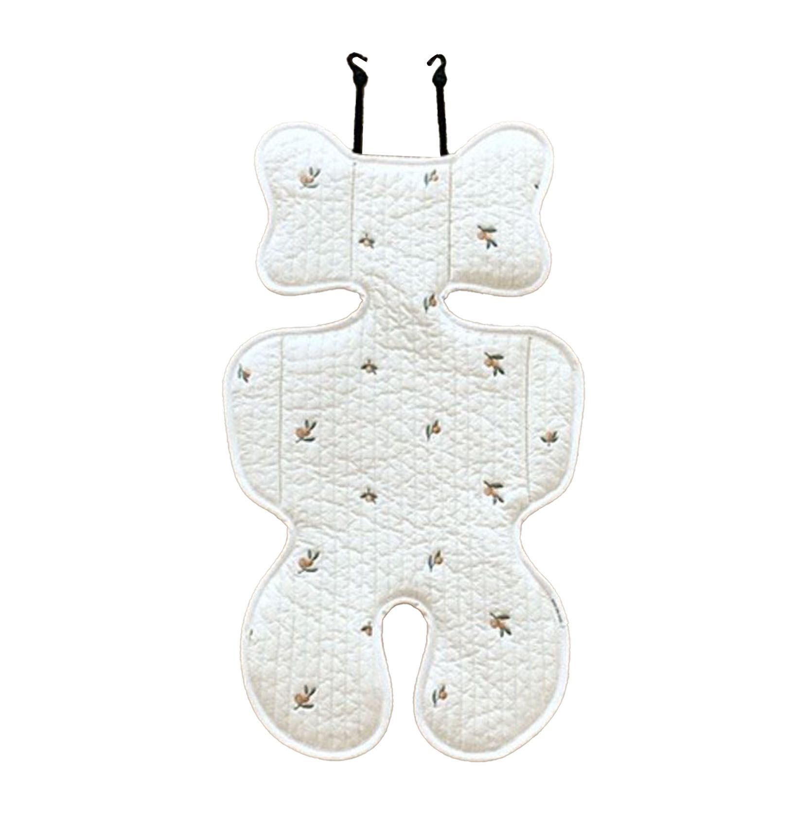 Soft Baby Stroller Seat Cushion Breathable Pure Cotton Infant Car Seat Head Neck Body Support Thin Style Olive - Image 1