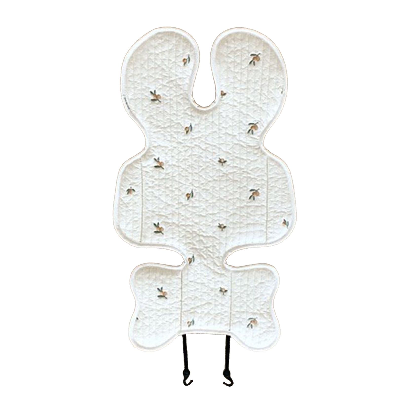 Soft Baby Stroller Seat Cushion Breathable Pure Cotton Infant Car Seat Head Neck Body Support Thin Style Olive - Image 2