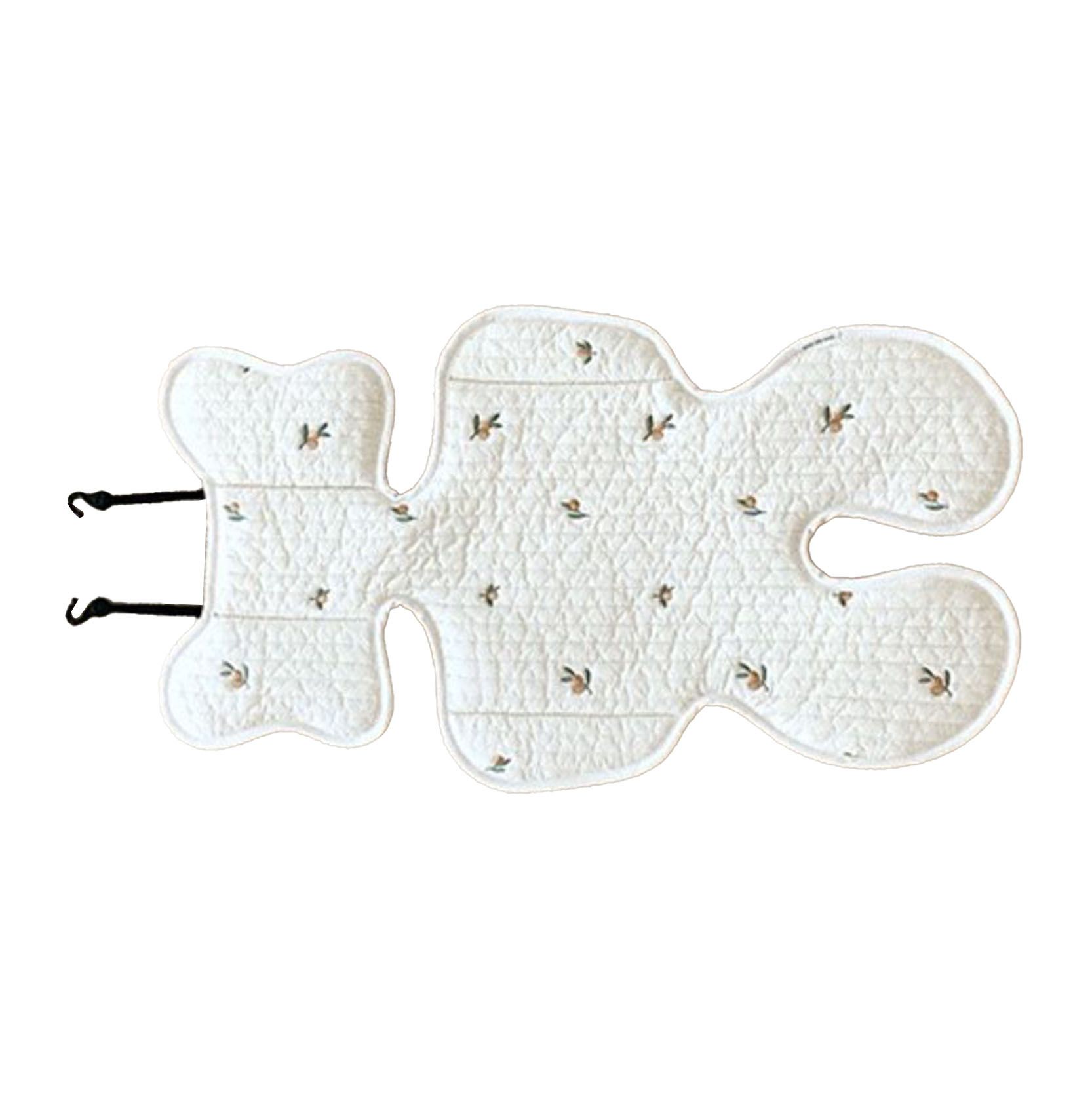 Soft Baby Stroller Seat Cushion Breathable Pure Cotton Infant Car Seat Head Neck Body Support Thin Style Olive - Image 3
