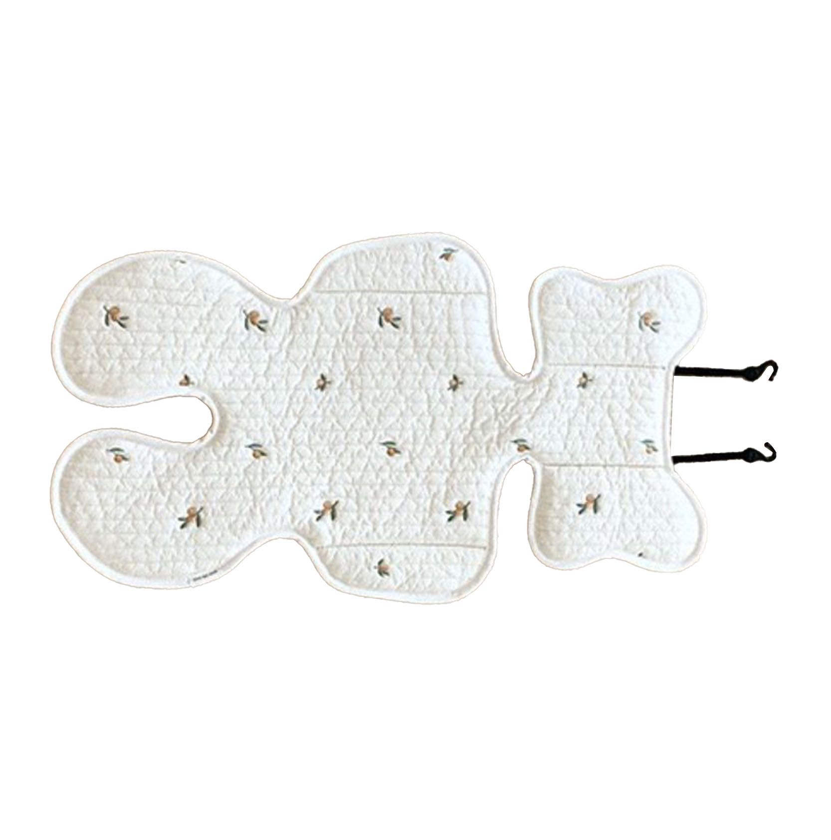 Soft Baby Stroller Seat Cushion Breathable Pure Cotton Infant Car Seat Head Neck Body Support Thin Style Olive - Image 4