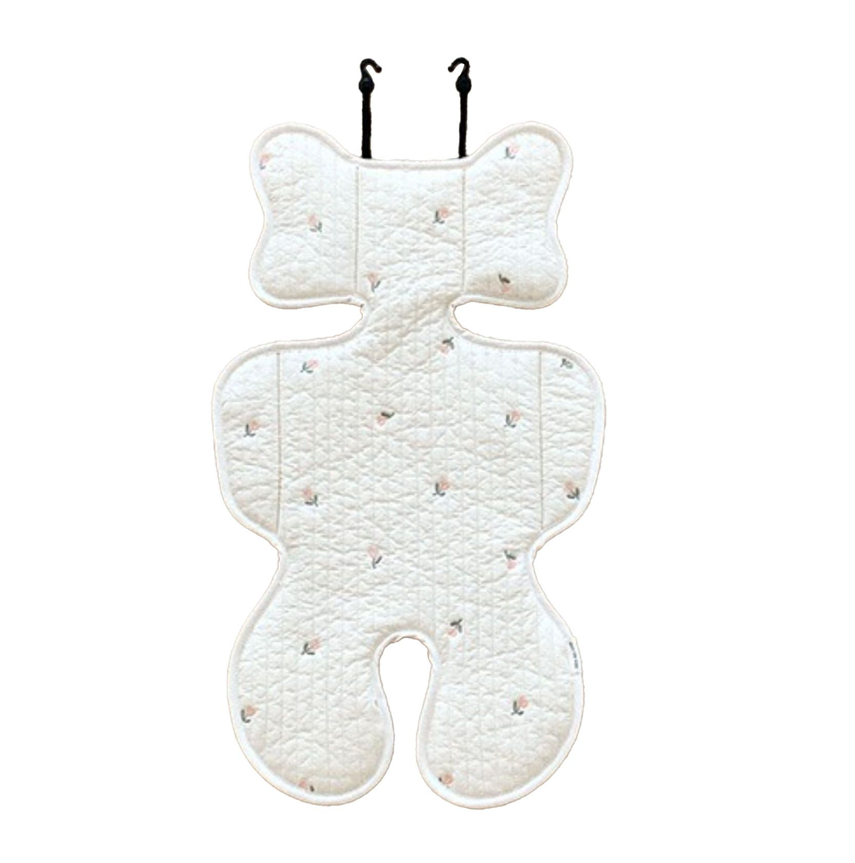 Soft Baby Stroller Seat Cushion Breathable Pure Cotton Infant Car Seat Head Neck Body Support Thin Style Tulip - Image 1