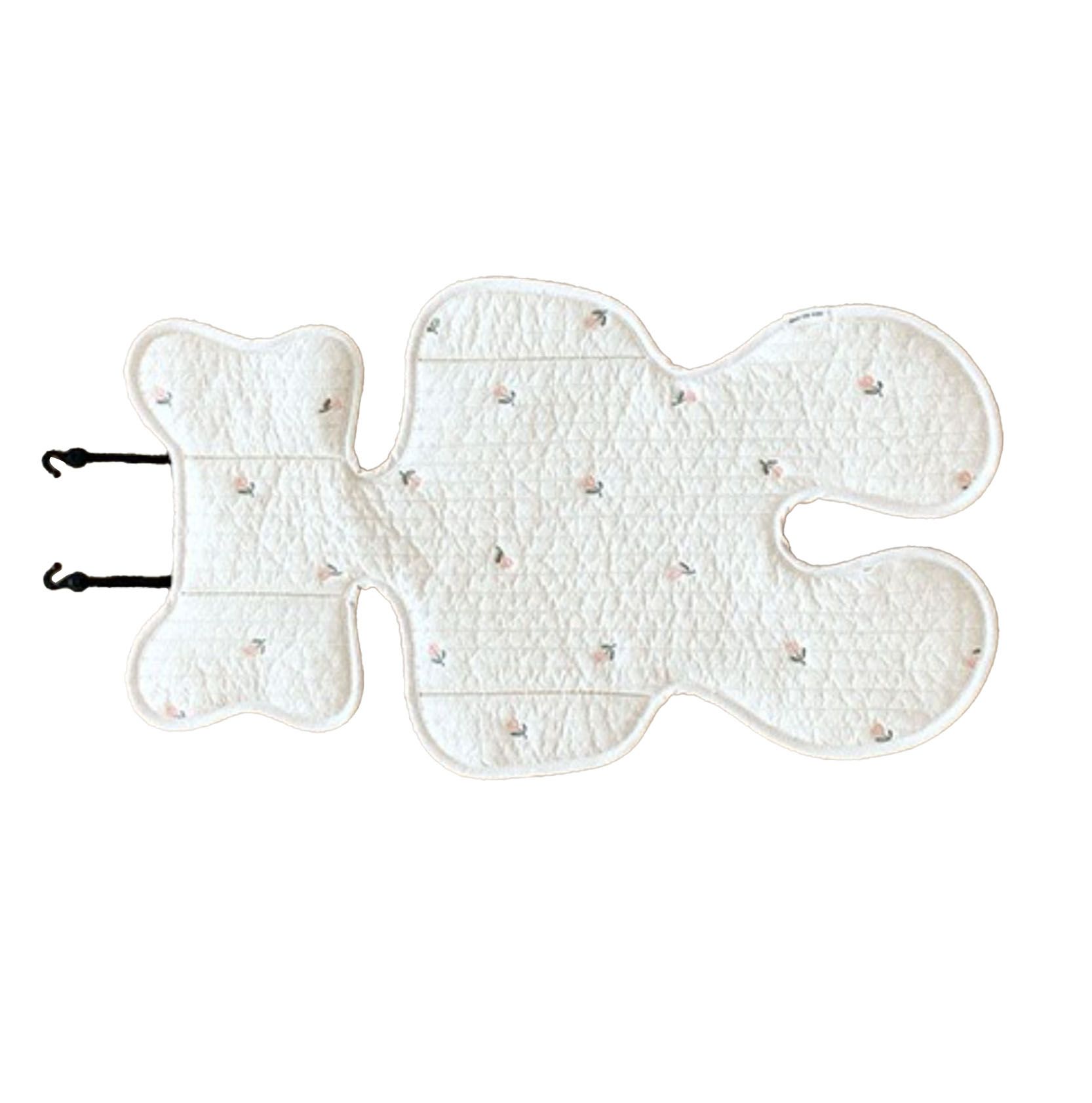Soft Baby Stroller Seat Cushion Breathable Pure Cotton Infant Car Seat Head Neck Body Support Thin Style Tulip - Image 3