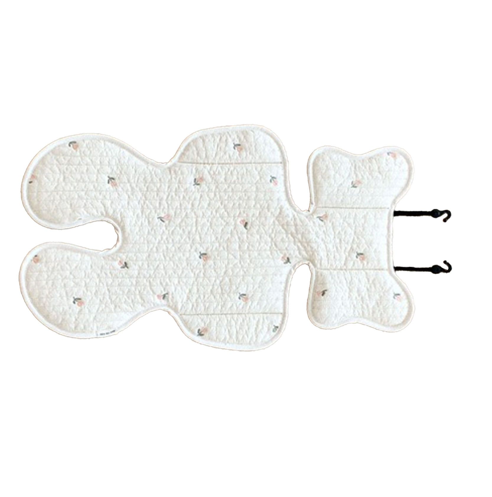 Soft Baby Stroller Seat Cushion Breathable Pure Cotton Infant Car Seat Head Neck Body Support Thin Style Tulip - Image 4