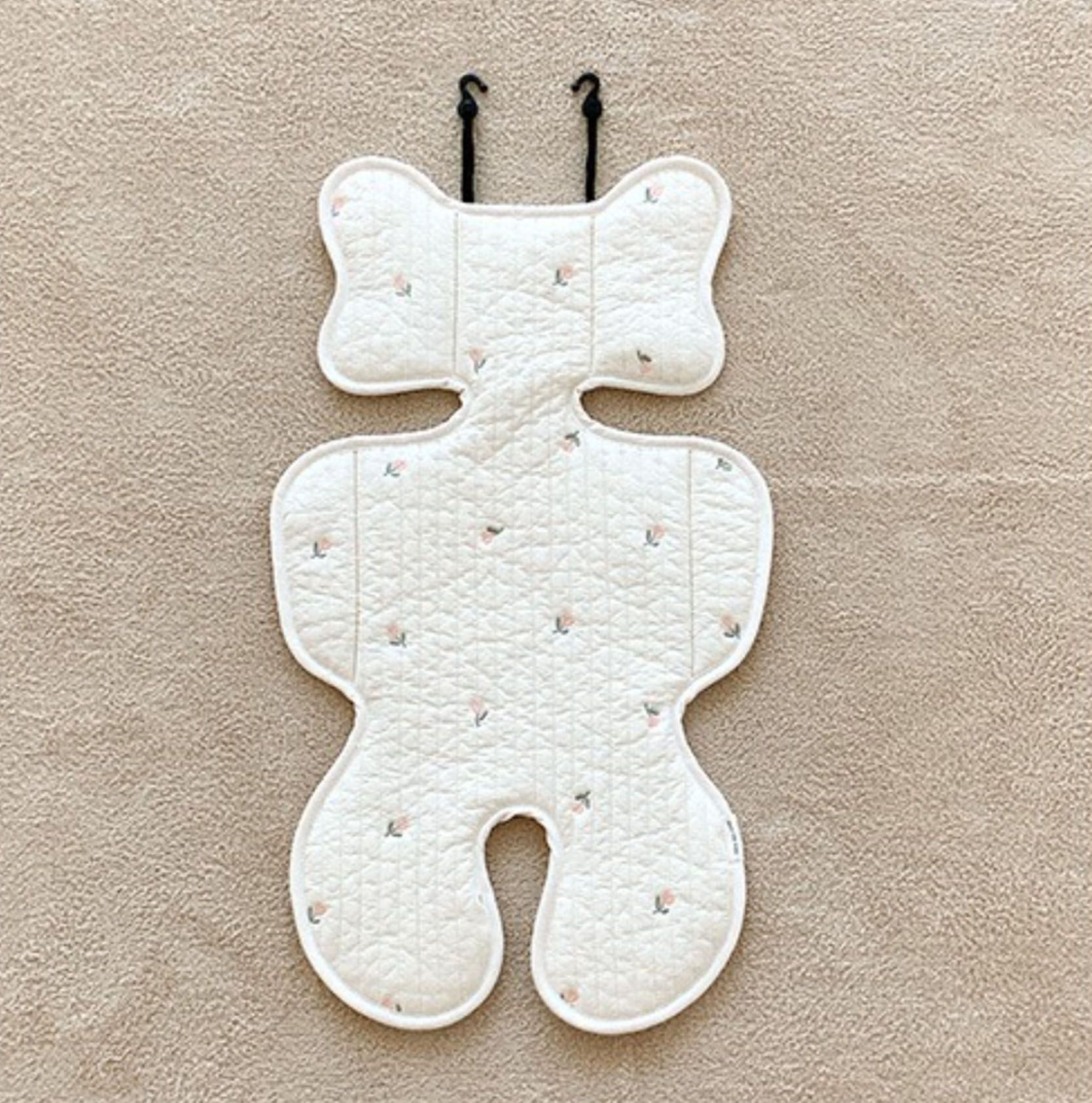 Soft Baby Stroller Seat Cushion Breathable Pure Cotton Infant Car Seat Head Neck Body Support Thin Style Tulip - Image 5