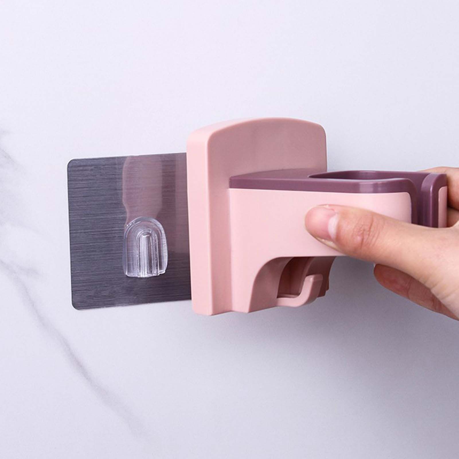 Wall Mounted Hair Dryer Holder Punch Free Self Adhesive Blow Dryer Holder for Bathroom Washroom Pink - Image 5