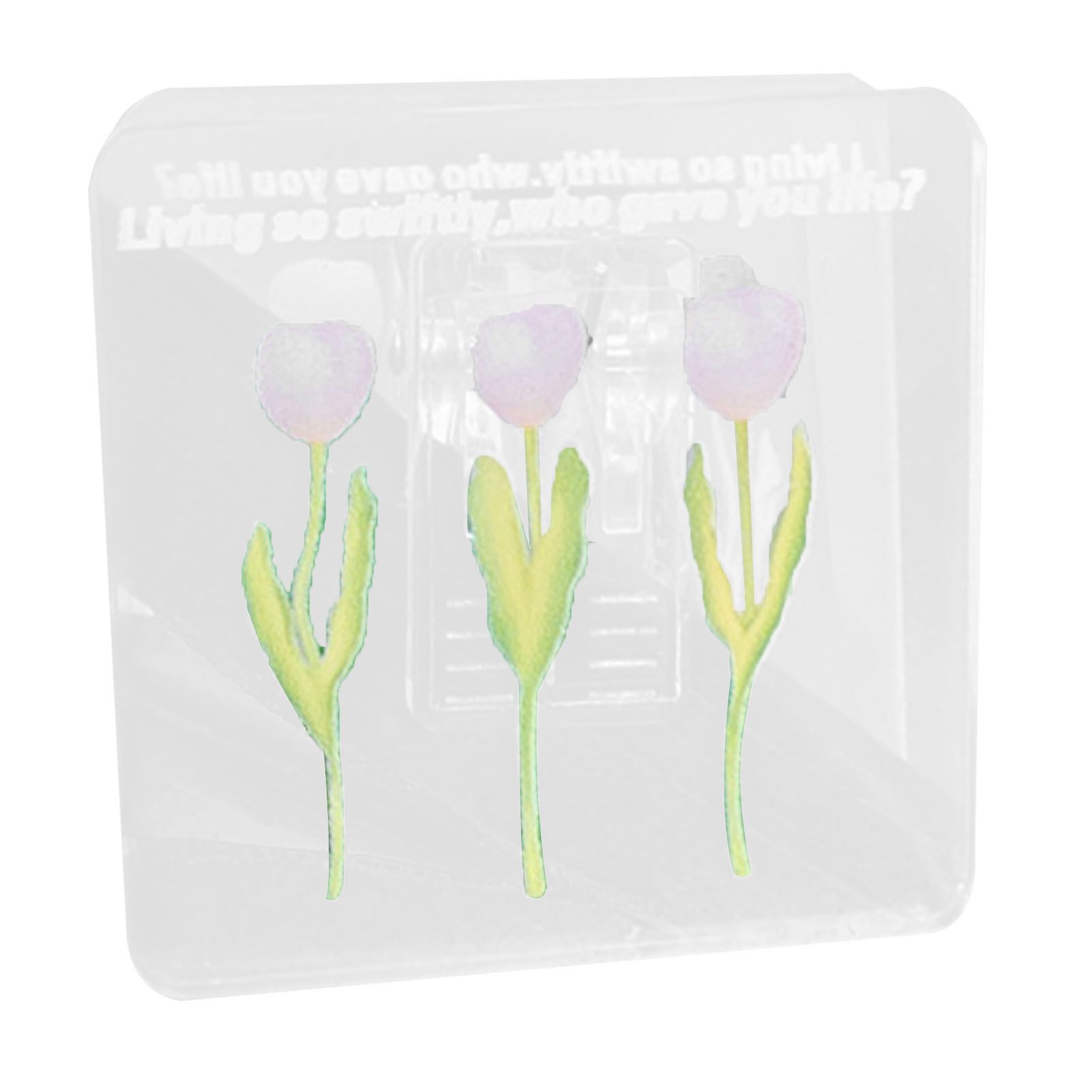 Double Sided Photo Clip Acrylic Tulip Pattern Multifunctional Transparent Paper Clamp for Organization Light Pink - Image 1