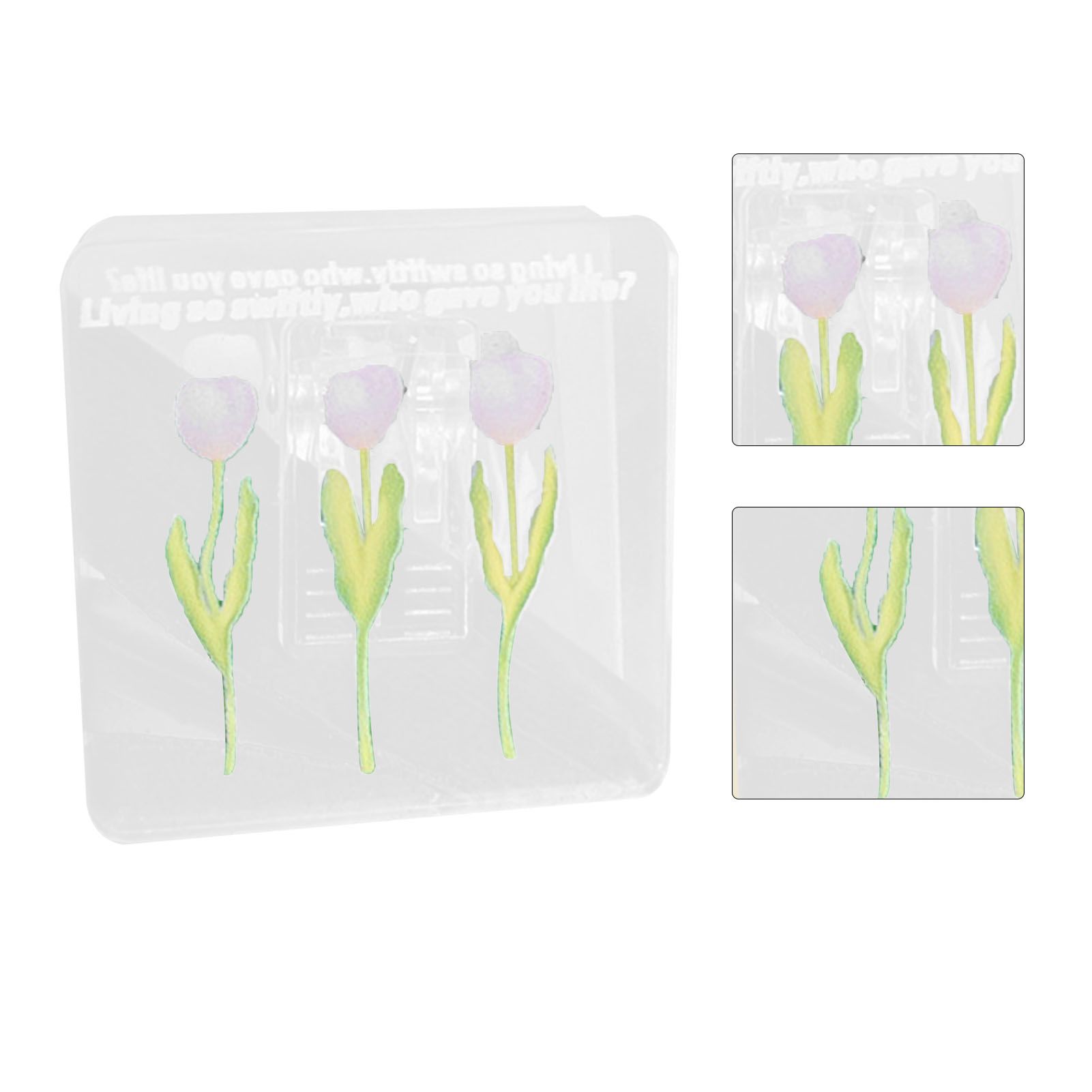 Double Sided Photo Clip Acrylic Tulip Pattern Multifunctional Transparent Paper Clamp for Organization Light Pink - Image 7