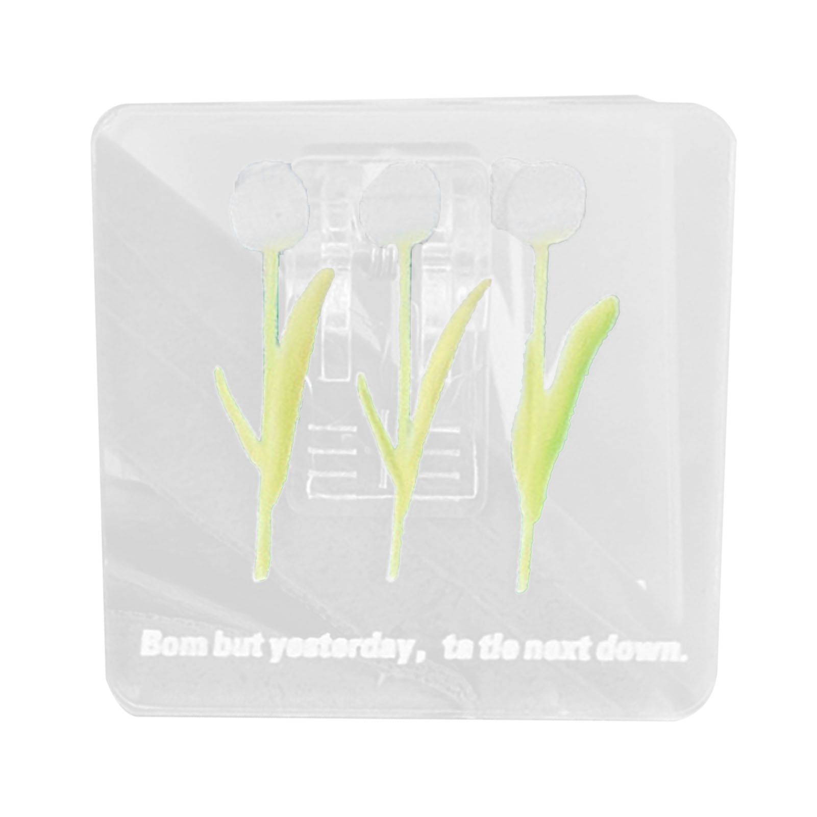 Double Sided Photo Clip Acrylic Tulip Pattern Multifunctional Transparent Paper Clamp for Organization Light White - Image 1