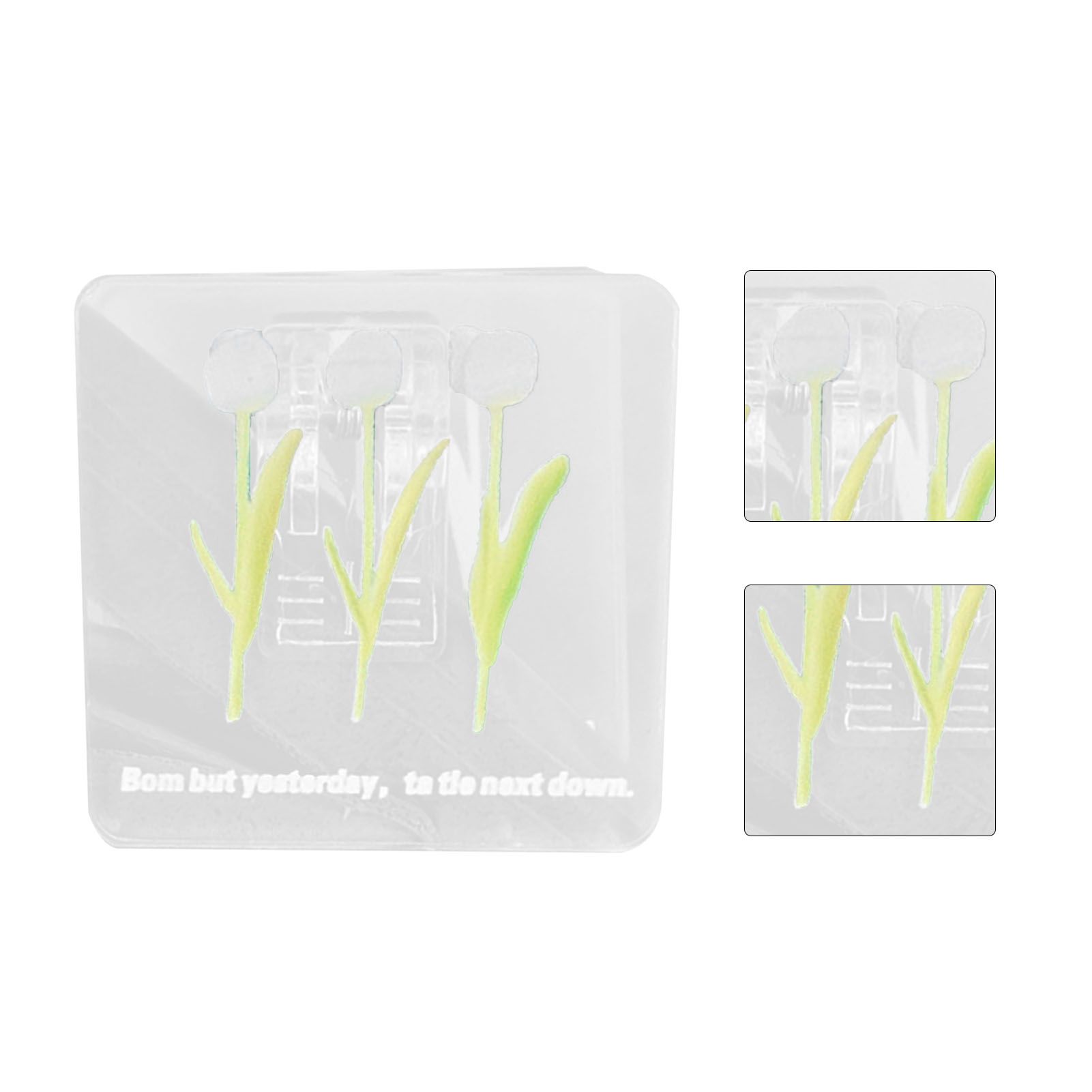 Double Sided Photo Clip Acrylic Tulip Pattern Multifunctional Transparent Paper Clamp for Organization Light White - Image 7