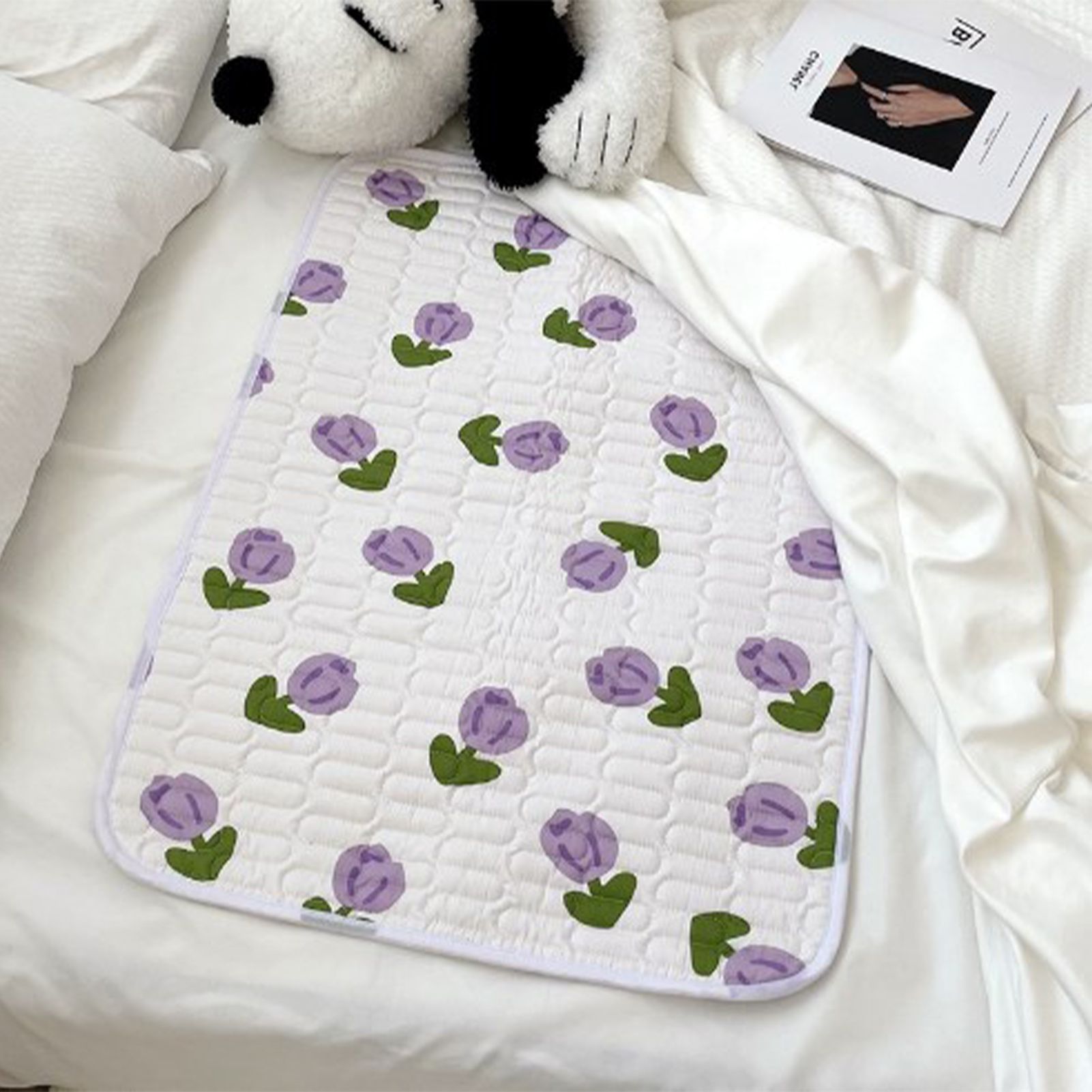 Urine Mattress 2 Sided Protector Pad Cover Leak Proof Non Slip Washable Waterproof Purified Cotton Tulip M - Image 6