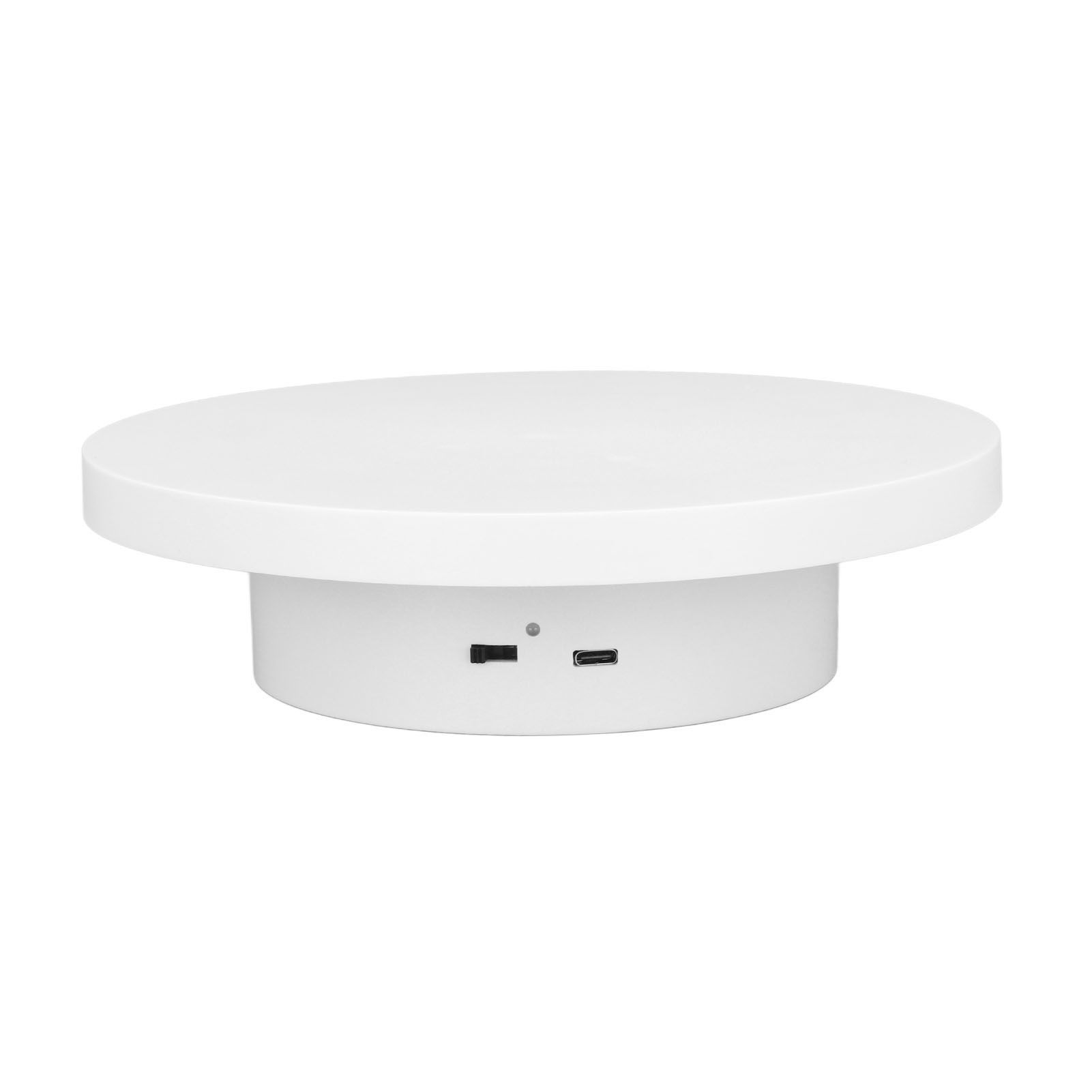White Automatic 360° Rotating Display Turntable 3KG Load Bearing Electric Display Turntable Stand for Shop Diameter 15cm/6in - Image 3