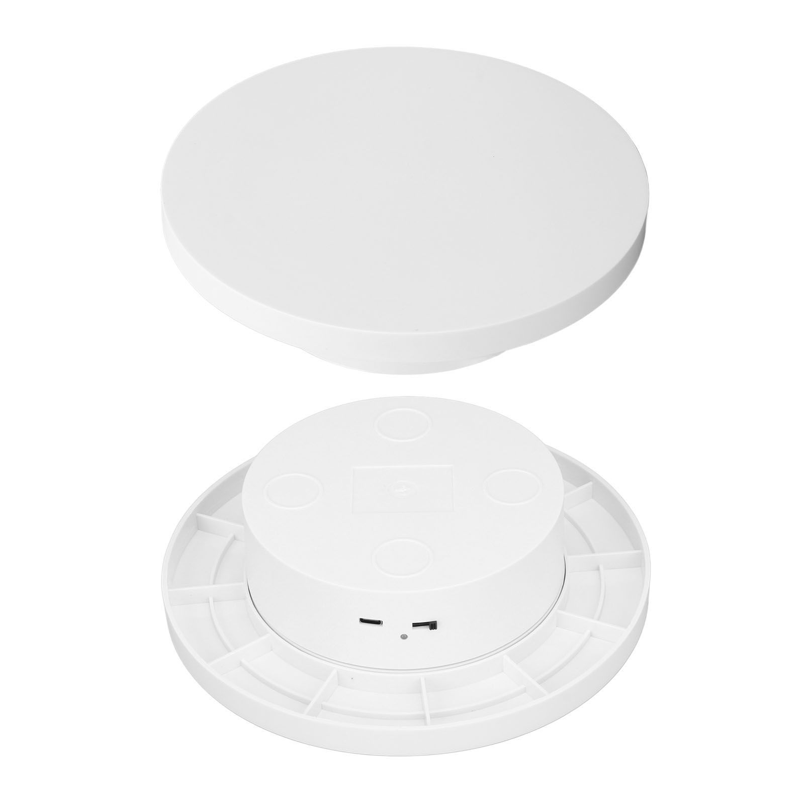 White Automatic 360° Rotating Display Turntable 3KG Load Bearing Electric Display Turntable Stand for Shop Diameter 15cm/6in - Image 8