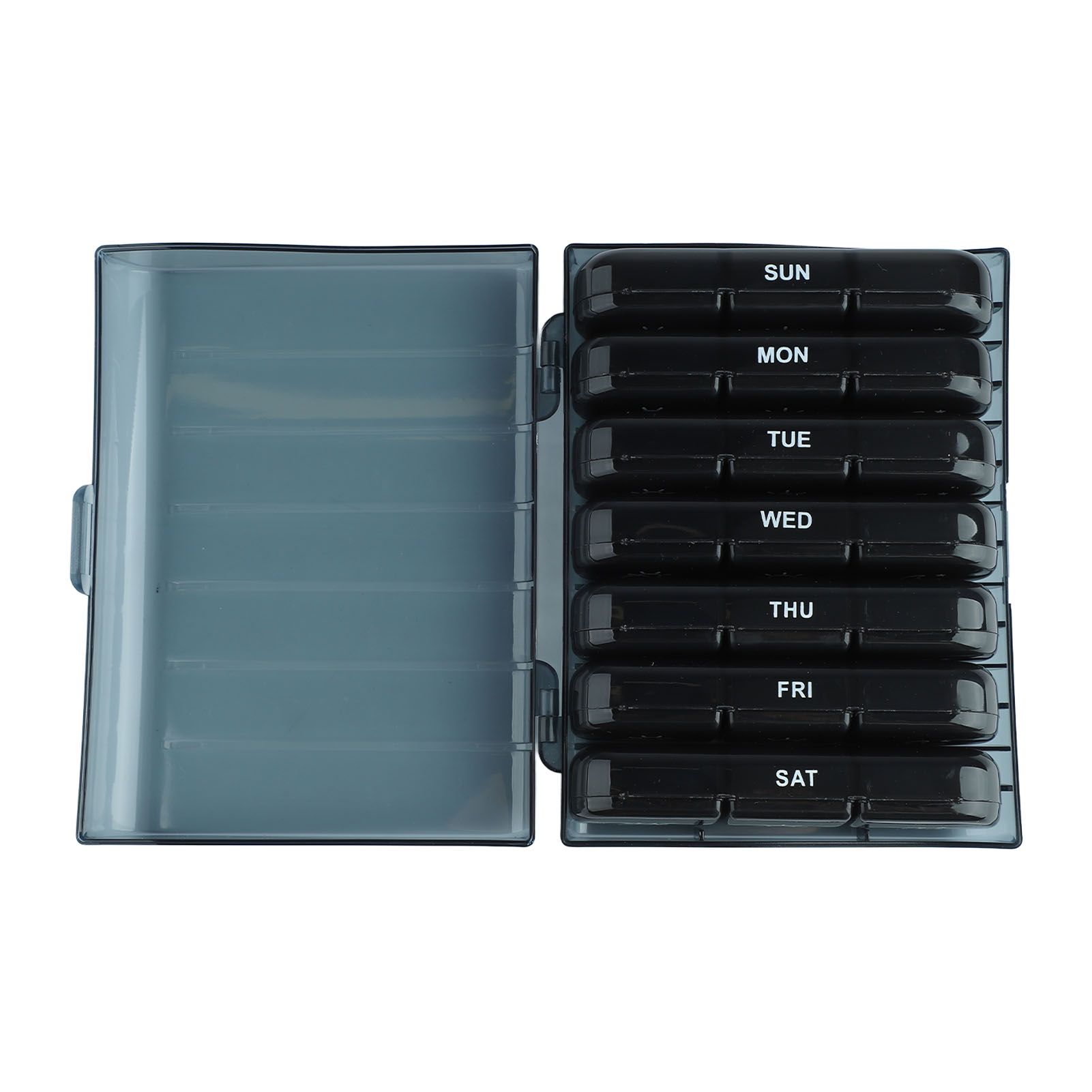 3 Times A Day 7 Day Pill Organizer 21 Grid Portable Pill Organizer Travel Medicine Container Black Black Shell - Image 7