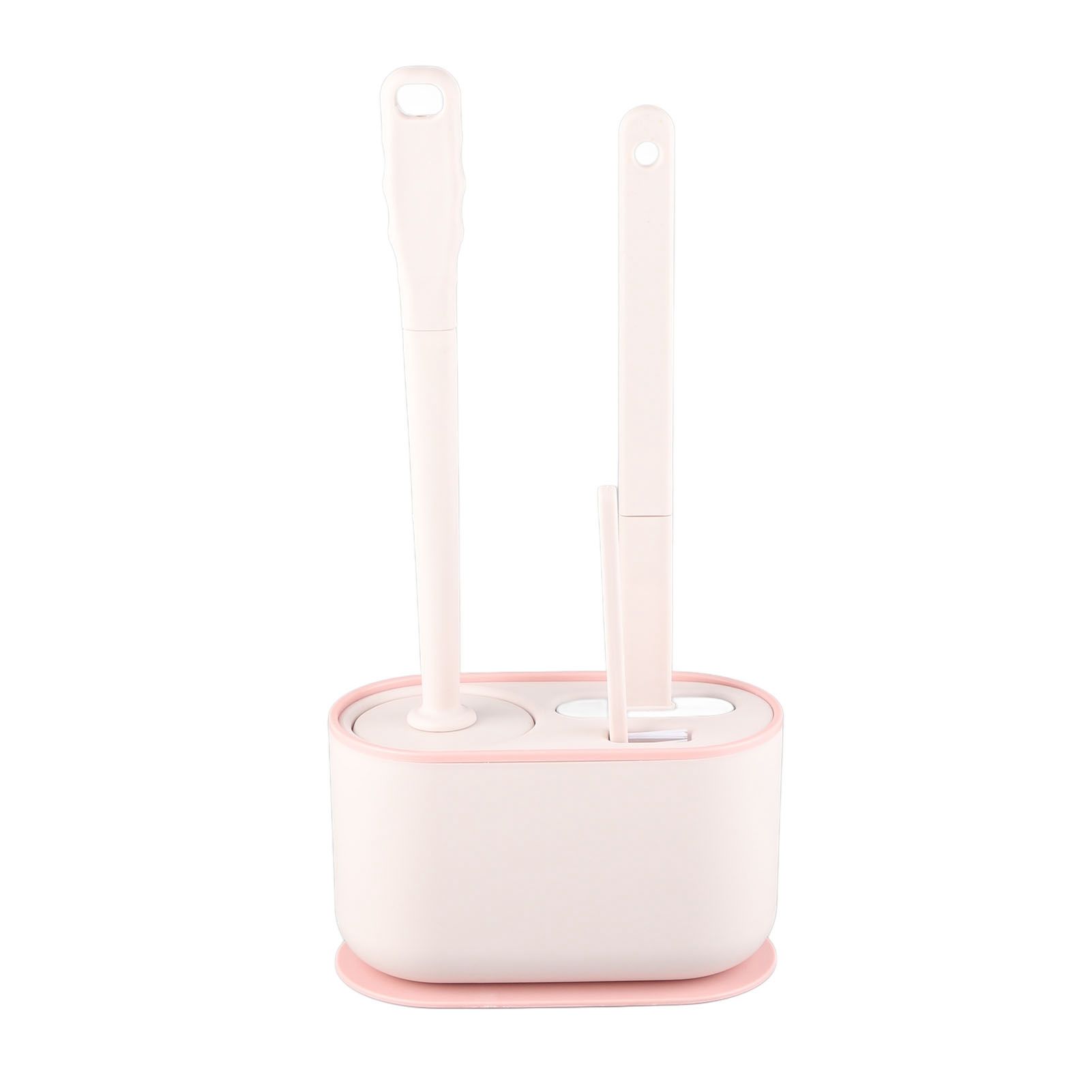 Long Handle Toilet Brush Set Deep Cleansing Multifunctional Hanging Toilet Brush Set for Bathroom Sakura Pink - Image 1