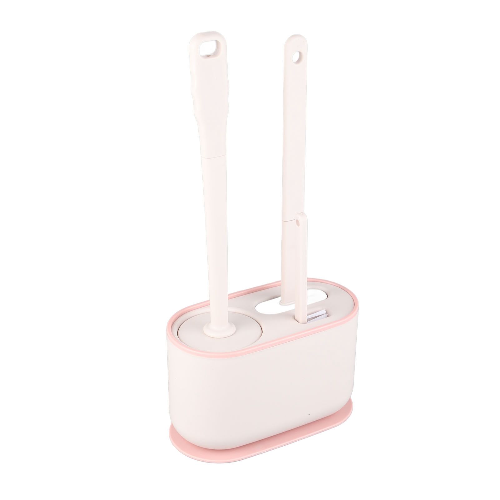Long Handle Toilet Brush Set Deep Cleansing Multifunctional Hanging Toilet Brush Set for Bathroom Sakura Pink - Image 2