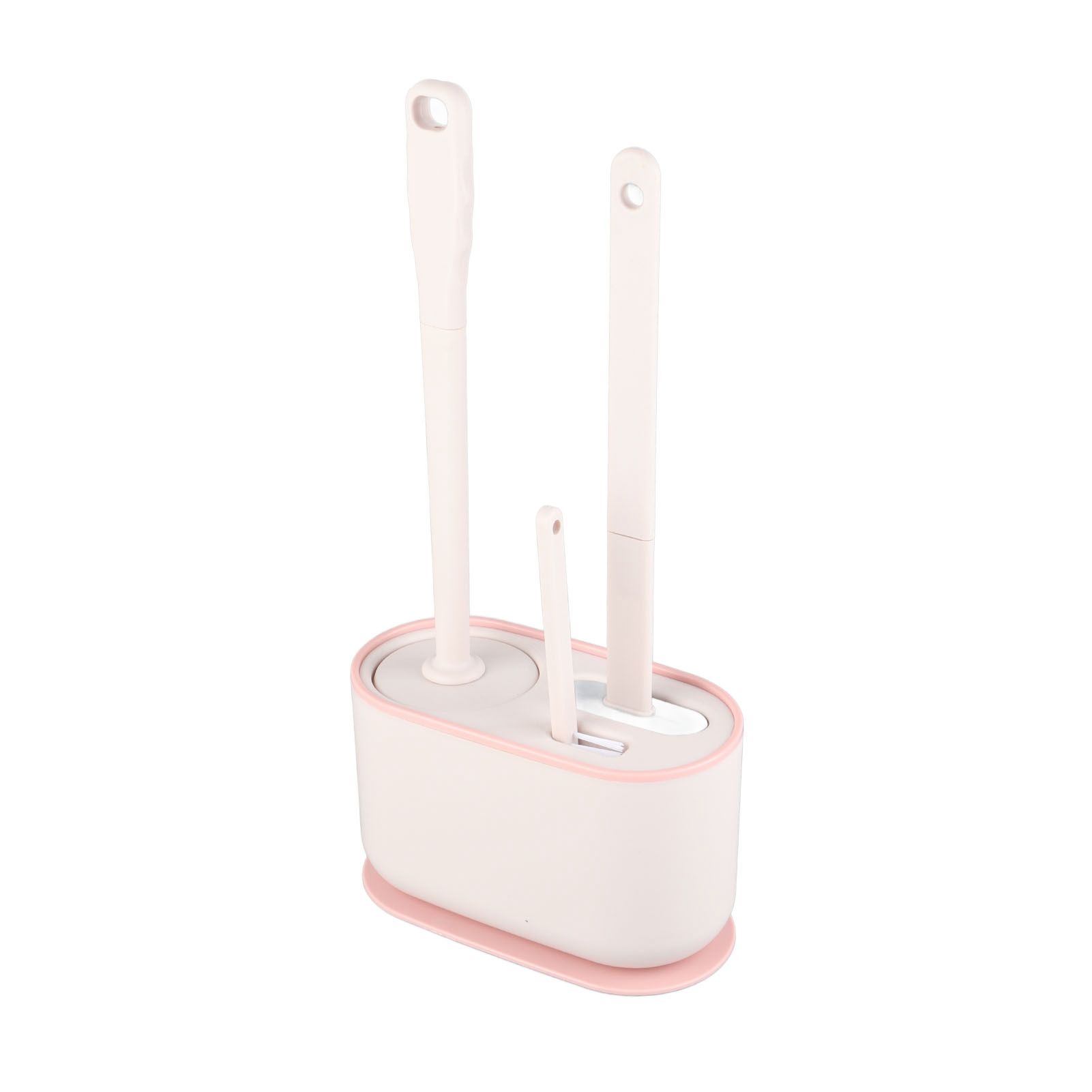 Long Handle Toilet Brush Set Deep Cleansing Multifunctional Hanging Toilet Brush Set for Bathroom Sakura Pink - Image 3