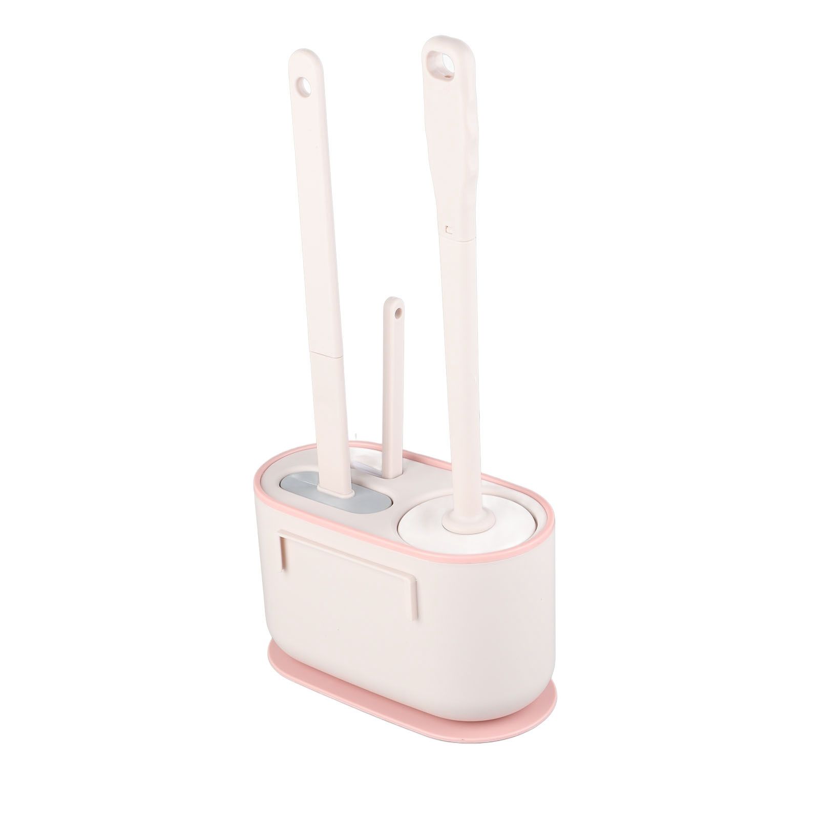 Long Handle Toilet Brush Set Deep Cleansing Multifunctional Hanging Toilet Brush Set for Bathroom Sakura Pink - Image 5