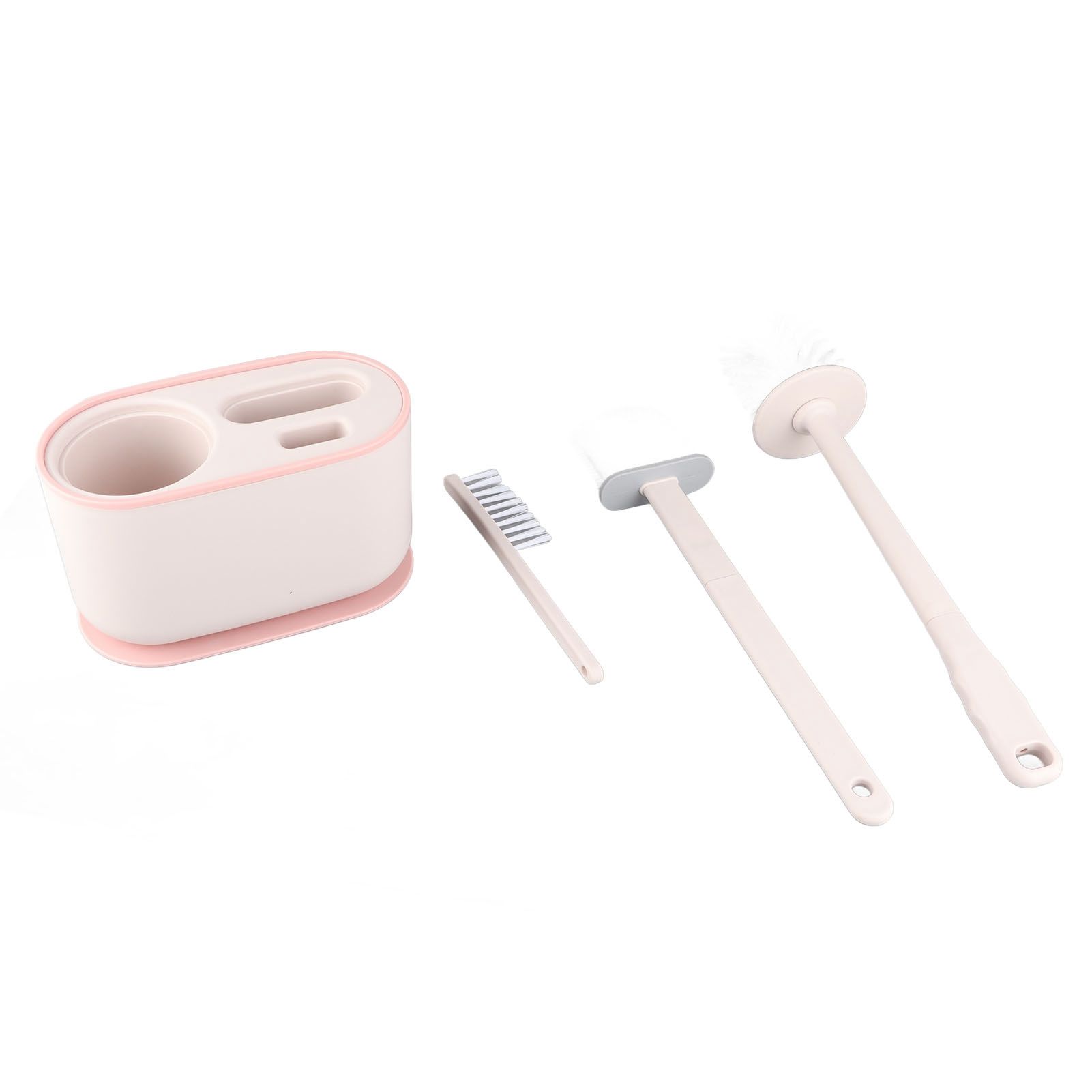 Long Handle Toilet Brush Set Deep Cleansing Multifunctional Hanging Toilet Brush Set for Bathroom Sakura Pink - Image 6