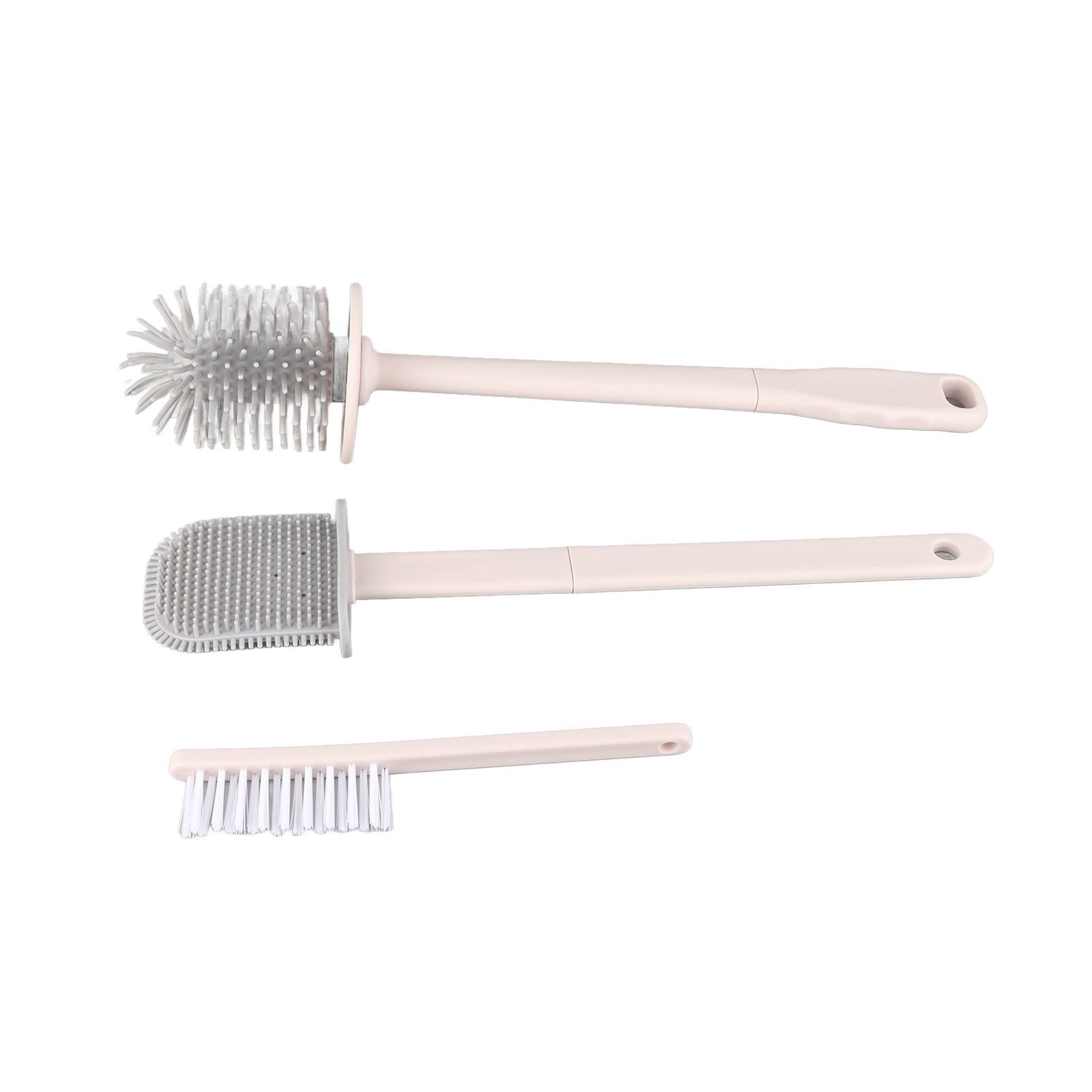 Long Handle Toilet Brush Set Deep Cleansing Multifunctional Hanging Toilet Brush Set for Bathroom Sakura Pink - Image 7
