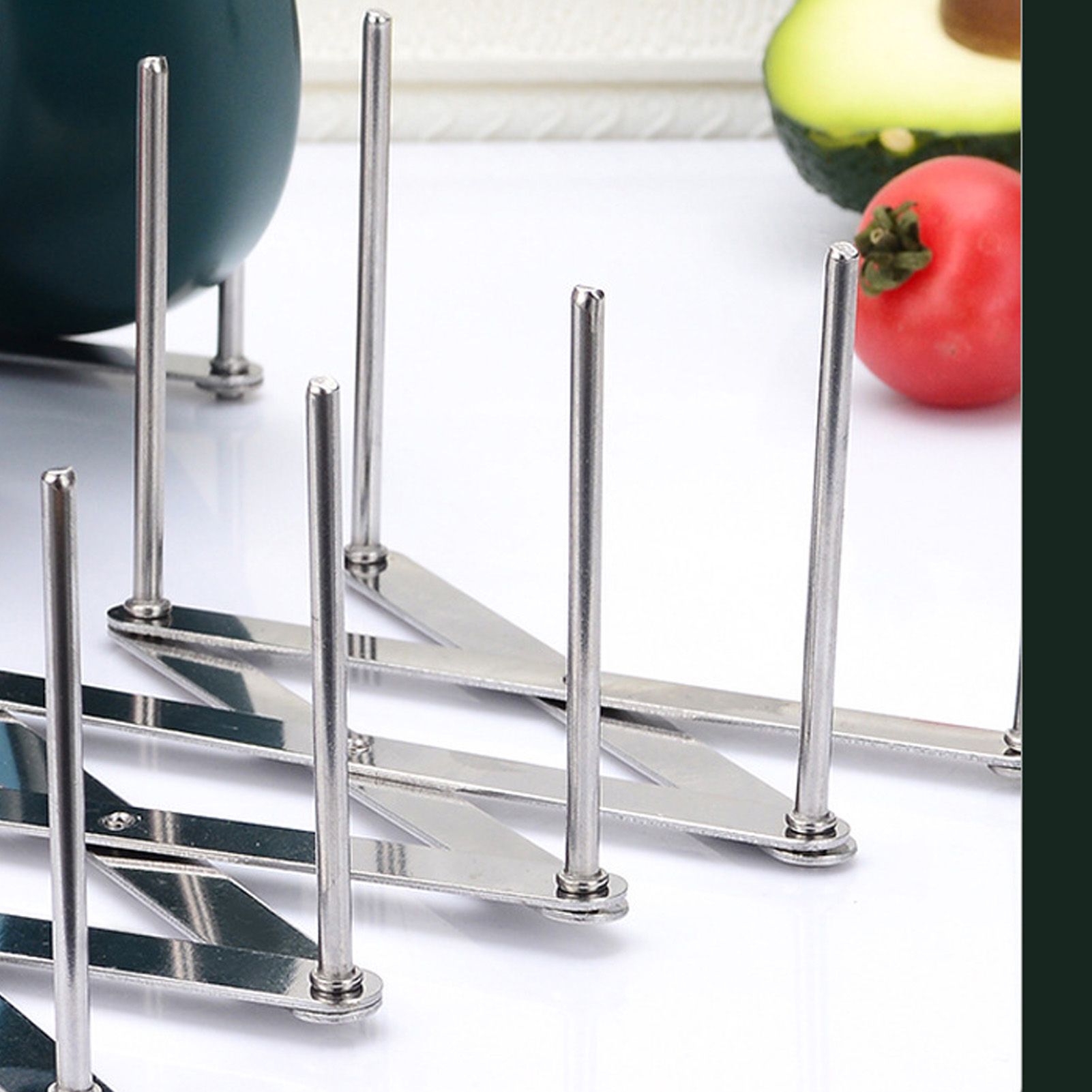 Dish Drying Rack Telescopic Stainless Steel Slip Resistant Adjustable Dish Drainer Organizer for Kitchen 1PCS - Image 8