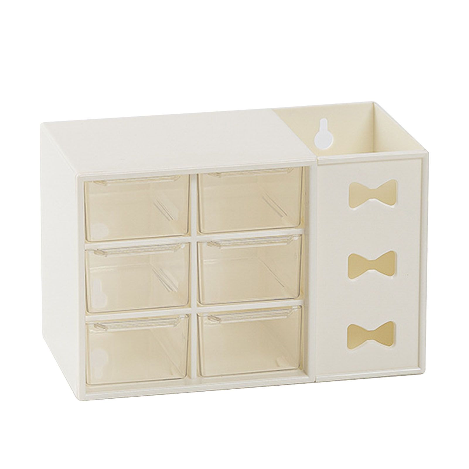 Pen Desk Shelf Dustproof 6 Drawers Pen Organization Storage Shelf for Students Office People White - Image 1
