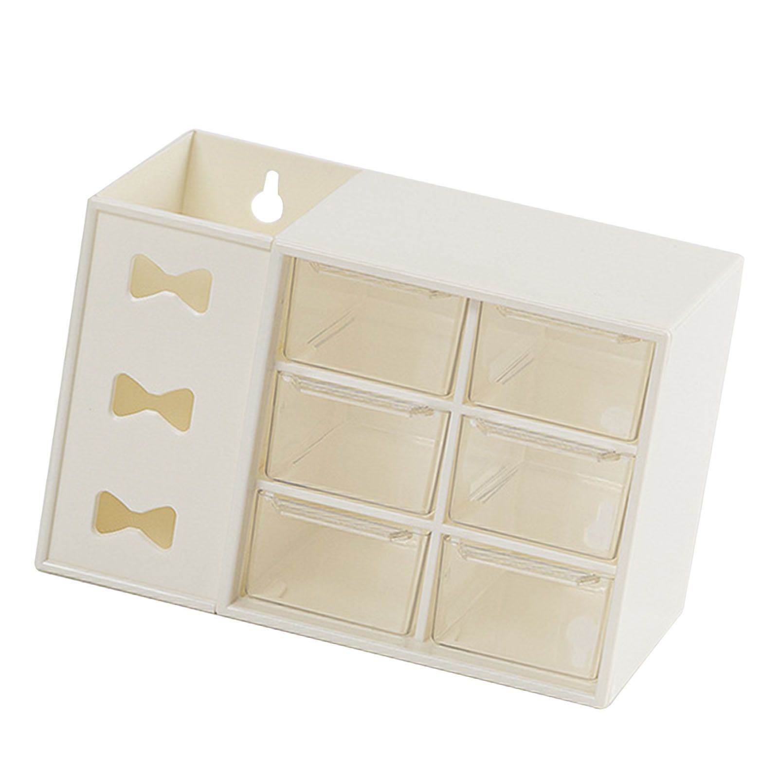 Pen Desk Shelf Dustproof 6 Drawers Pen Organization Storage Shelf for Students Office People White - Image 3