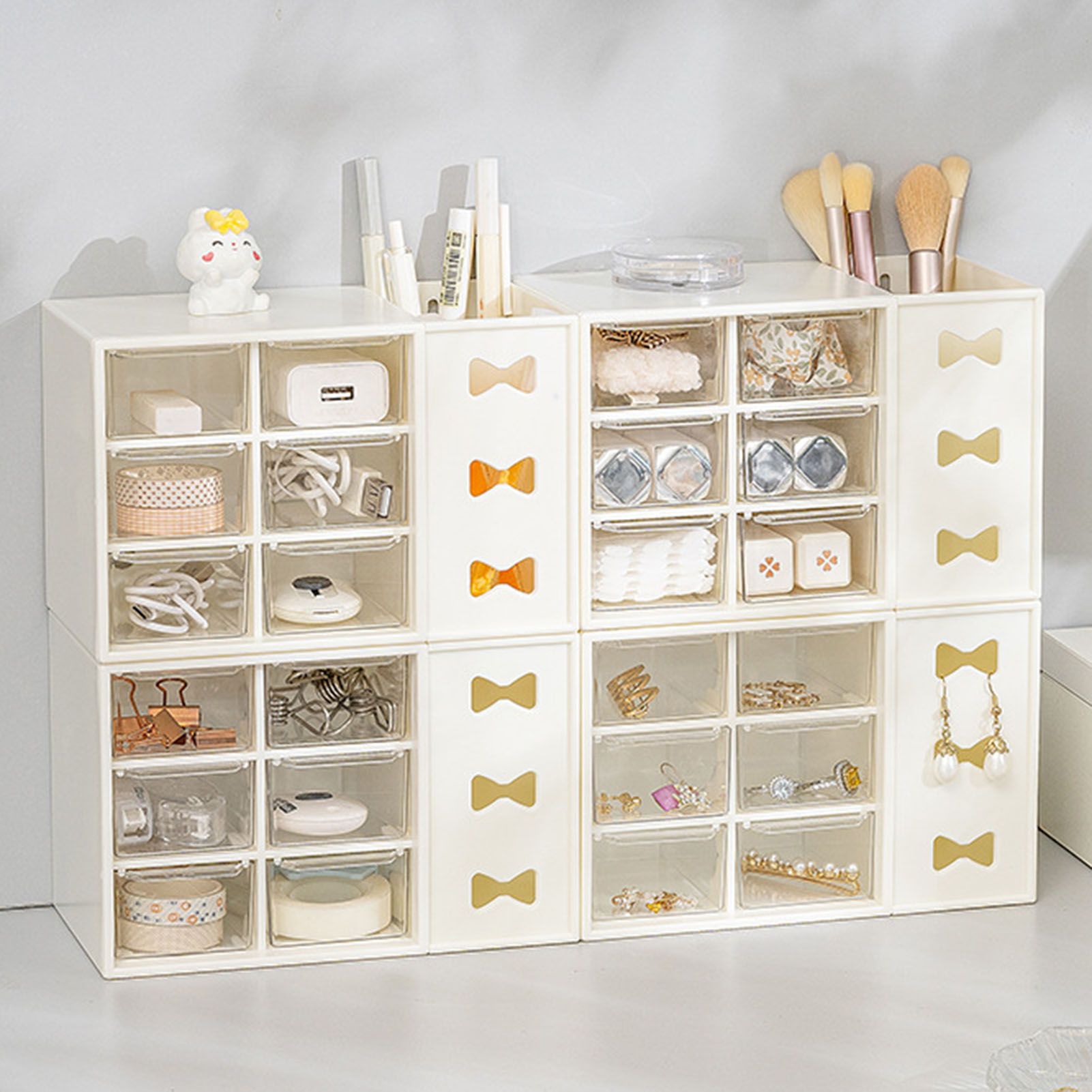 Pen Desk Shelf Dustproof 6 Drawers Pen Organization Storage Shelf for Students Office People White - Image 6