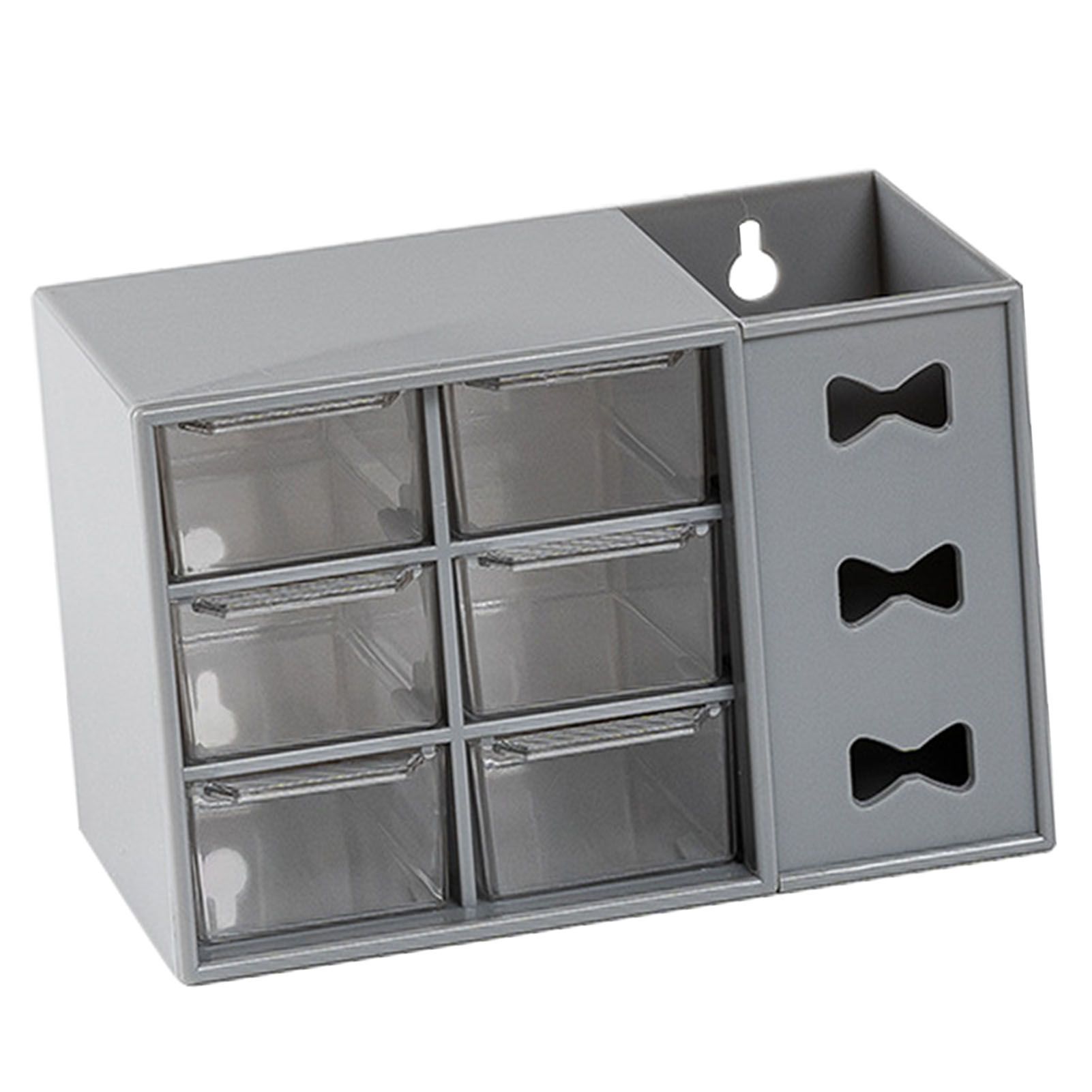 Pen Desk Shelf Dustproof 6 Drawers Pen Organization Storage Shelf for Students Office People Grey - Image 2