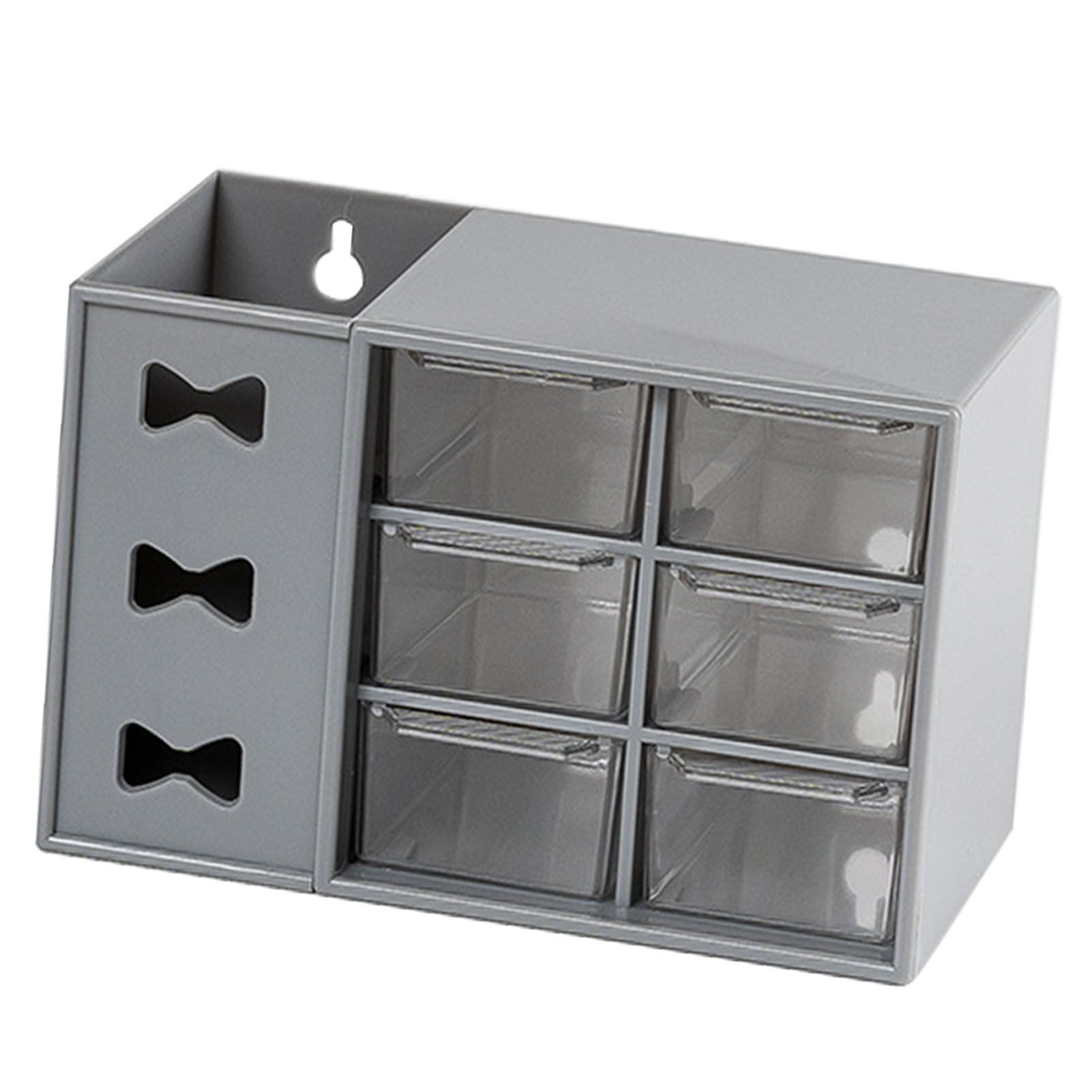 Pen Desk Shelf Dustproof 6 Drawers Pen Organization Storage Shelf for Students Office People Grey - Image 3