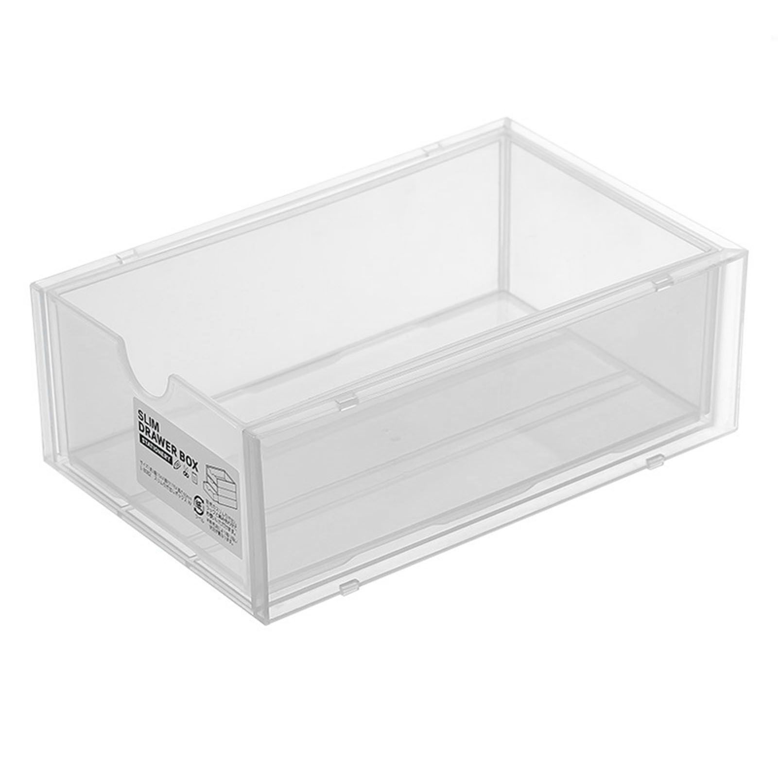 Desktop Storage Box Plastic Desk Makeup Organizer Stationery Supplies Storage Box with Drawer Transparent - Image 1