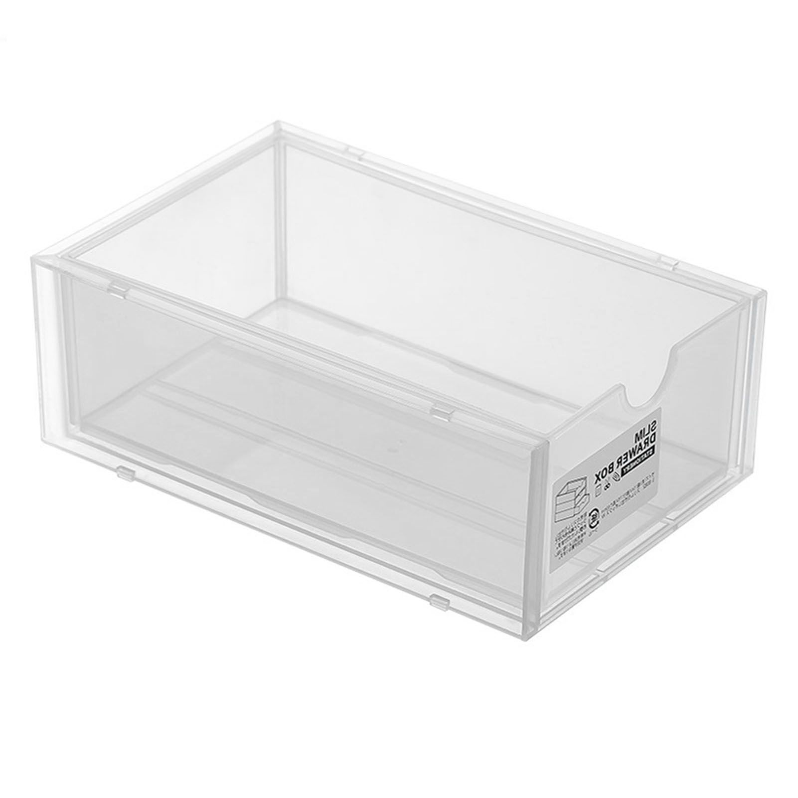 Desktop Storage Box Plastic Desk Makeup Organizer Stationery Supplies Storage Box with Drawer Transparent - Image 3