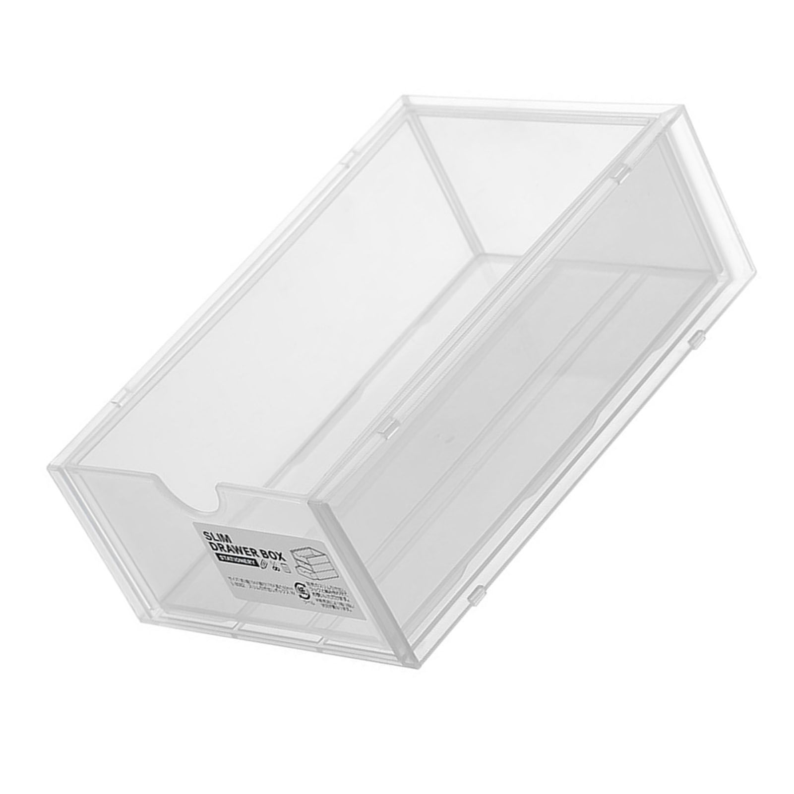 Desktop Storage Box Plastic Desk Makeup Organizer Stationery Supplies Storage Box with Drawer Transparent - Image 4