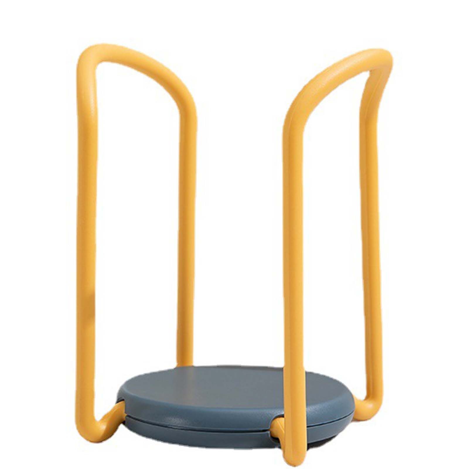 Bowl Organizer Multiple Functional Retractable Dish Drying Rack for Kitchen Counter Yellow and Blue - Image 1