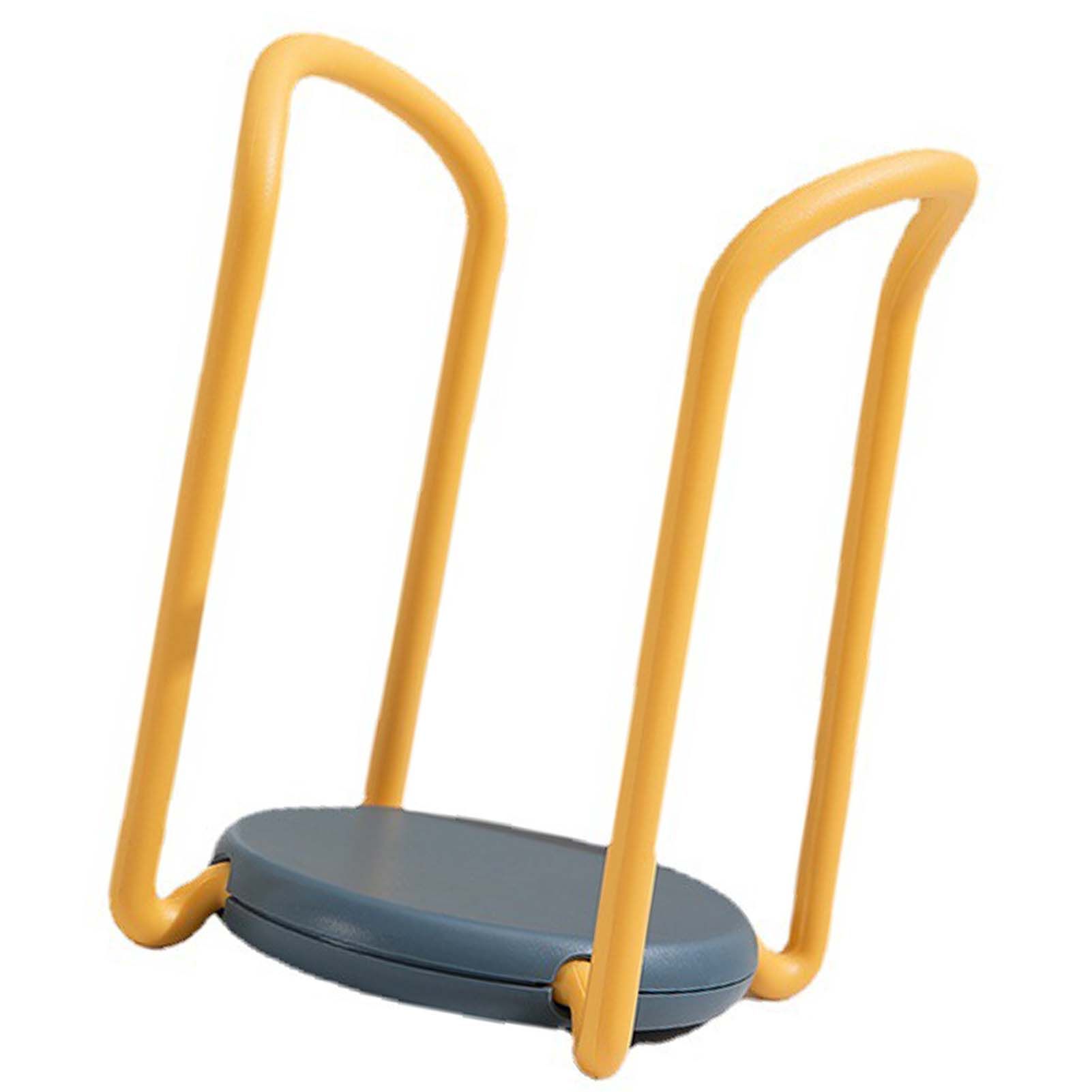 Bowl Organizer Multiple Functional Retractable Dish Drying Rack for Kitchen Counter Yellow and Blue - Image 2