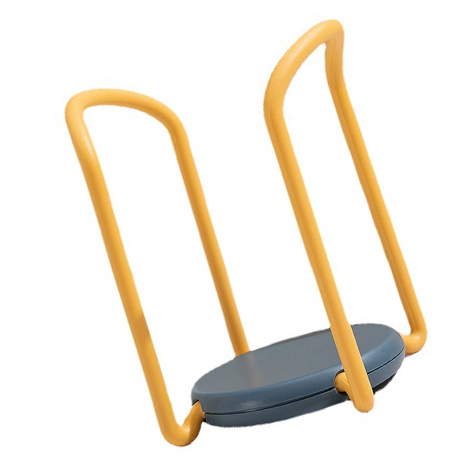 Bowl Organizer Multiple Functional Retractable Dish Drying Rack for Kitchen Counter Yellow and Blue - Image 4