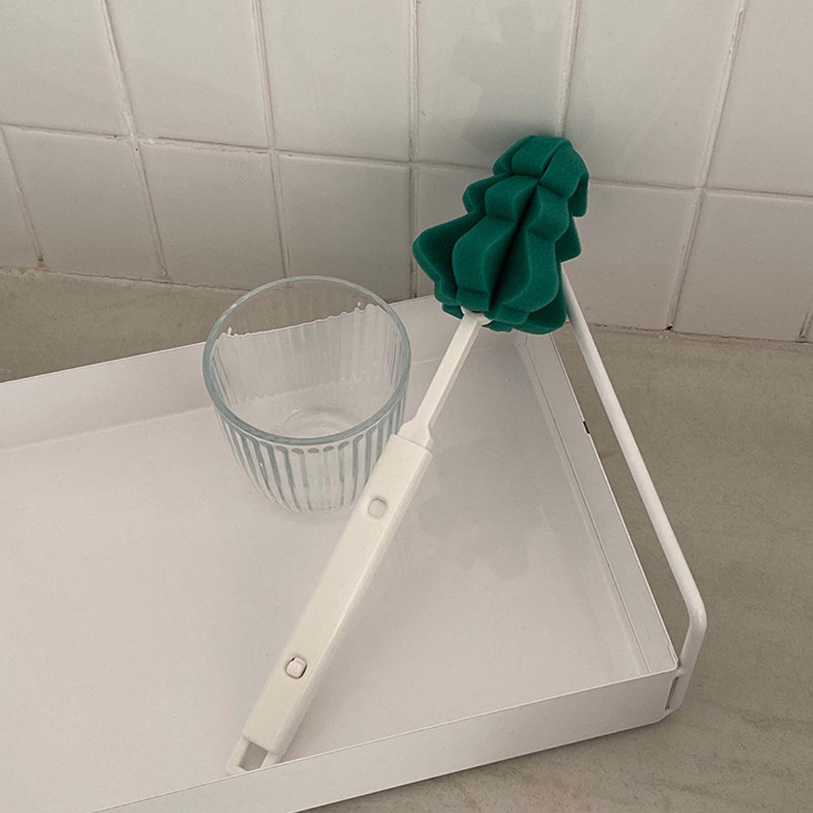 Cup Cleaning Brush Retractable Long Handle Soft Sponge Head Hangable Water Bottle Brush - Image 5