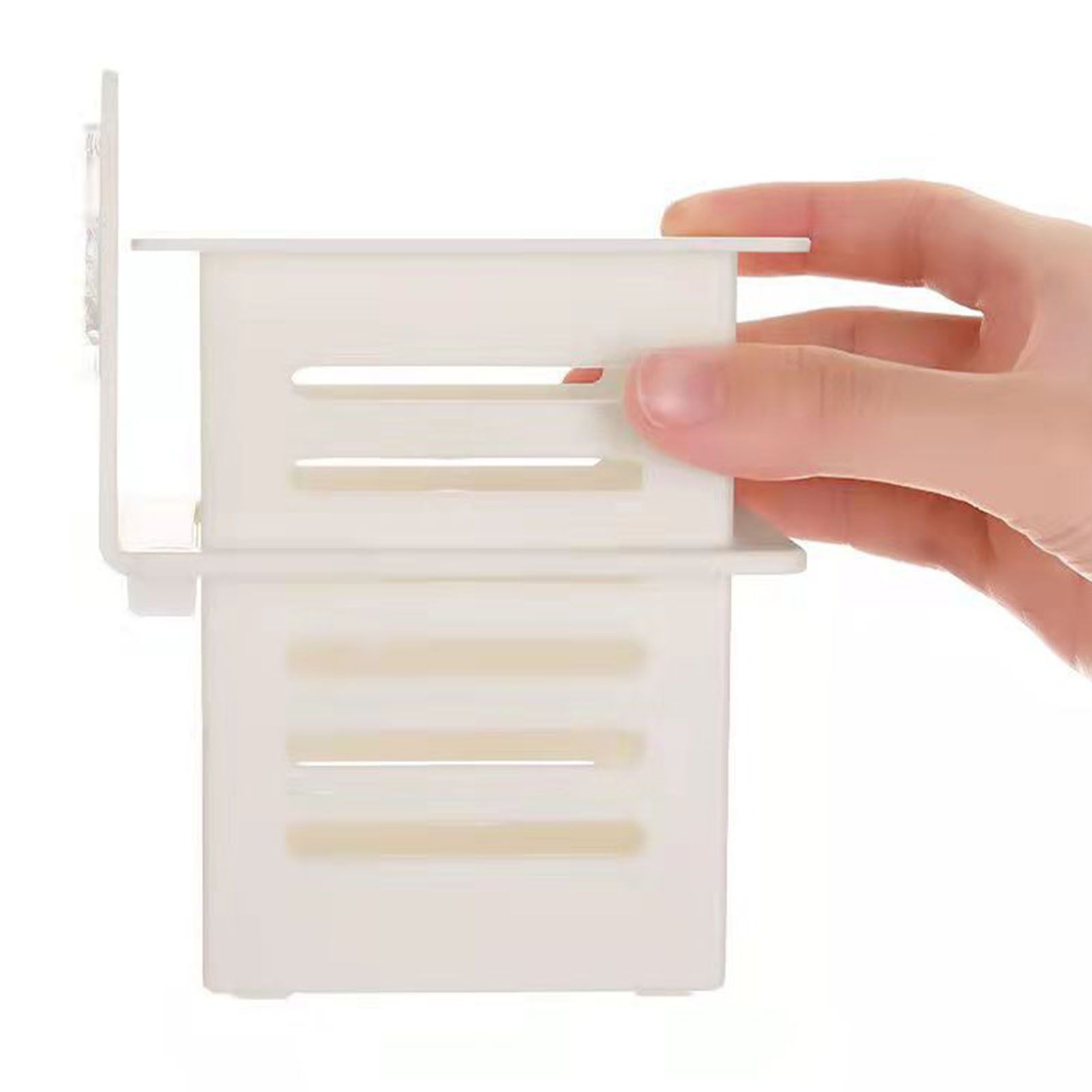 Bathroom Kitchen Draining Shelf Plastic Adhesive Waterproof Small Wall Chopsticks Basket Organizer White - Image 5