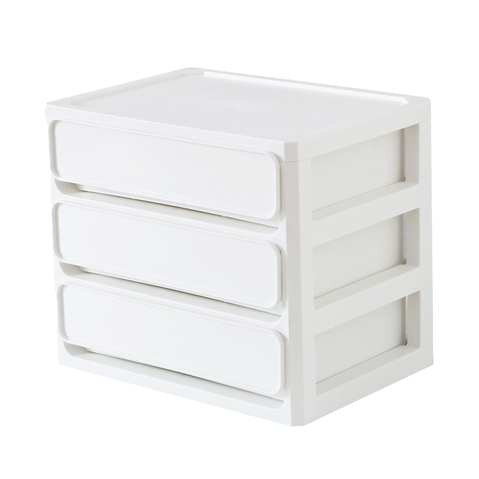 Storage Drawer Multi Layers Stackable Dustproof Desktop Storage Box Organizer for Student Dormitory Home Cosmetics 3 Layers White - Image 1