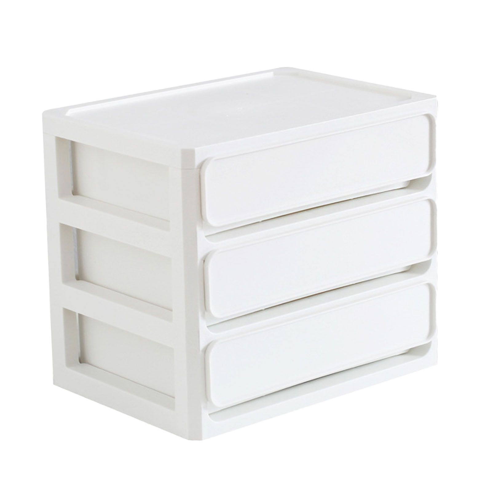 Storage Drawer Multi Layers Stackable Dustproof Desktop Storage Box Organizer for Student Dormitory Home Cosmetics 3 Layers White - Image 2