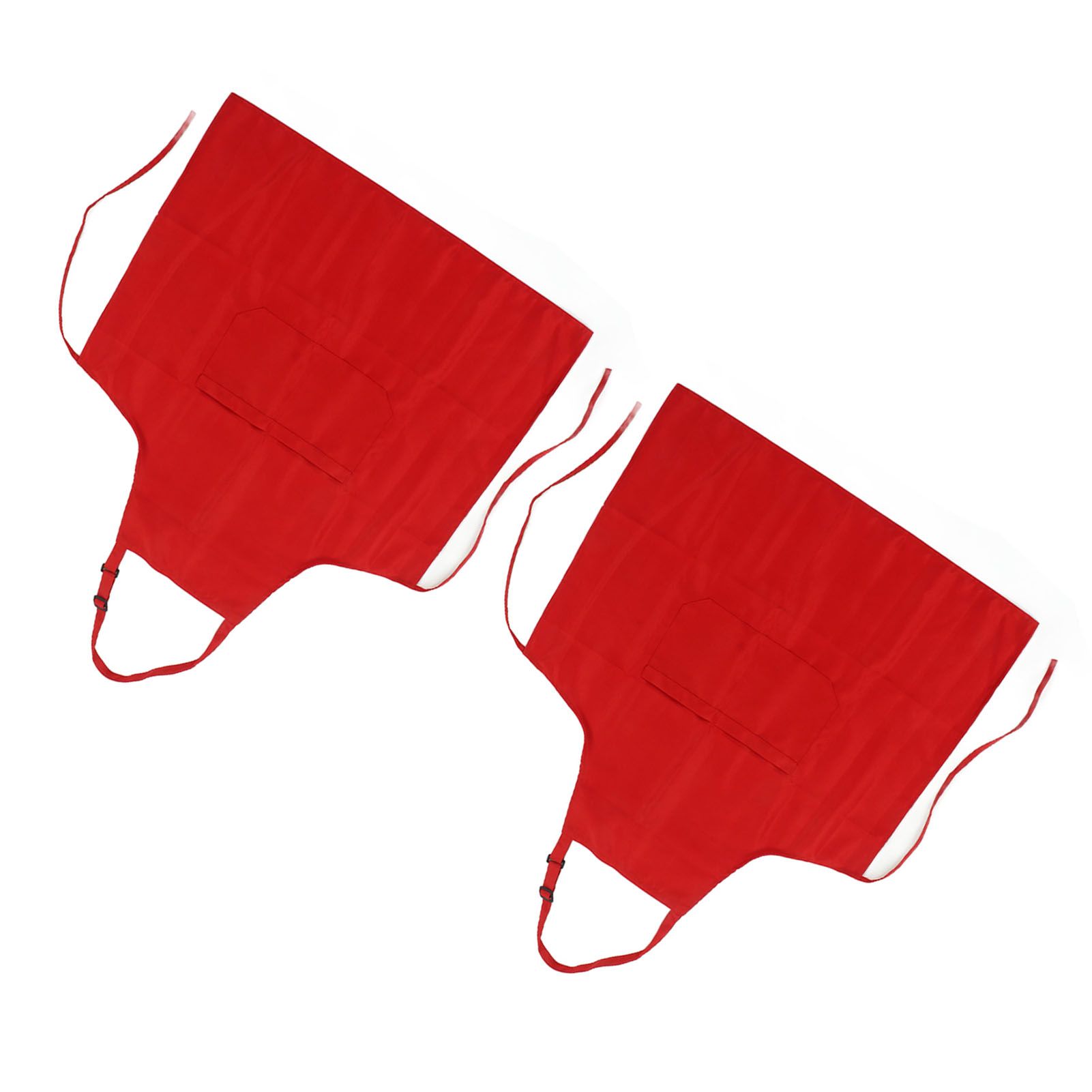 Cooking Apron Waterproof Adjustable Neck Strap Breathable Soft Kitchen Bib Apron with Pocket for Barbecue Baking 2pcs Red - Image 4