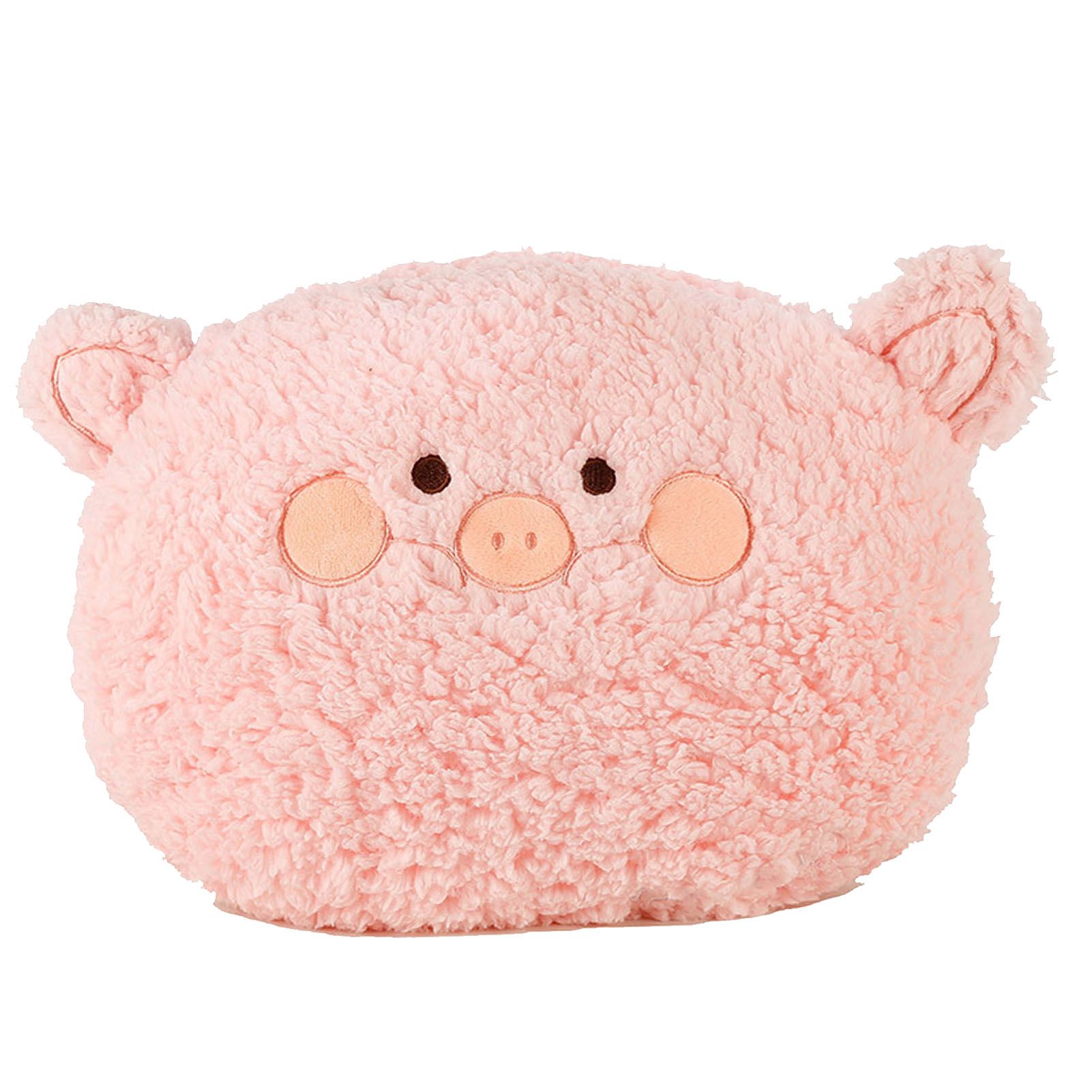 Hand Warm Plush Stuffed Pillow Cute Animal Decorative Soft Warm Hand Cushion for Home Bedroom Office Pink 11in - Image 1