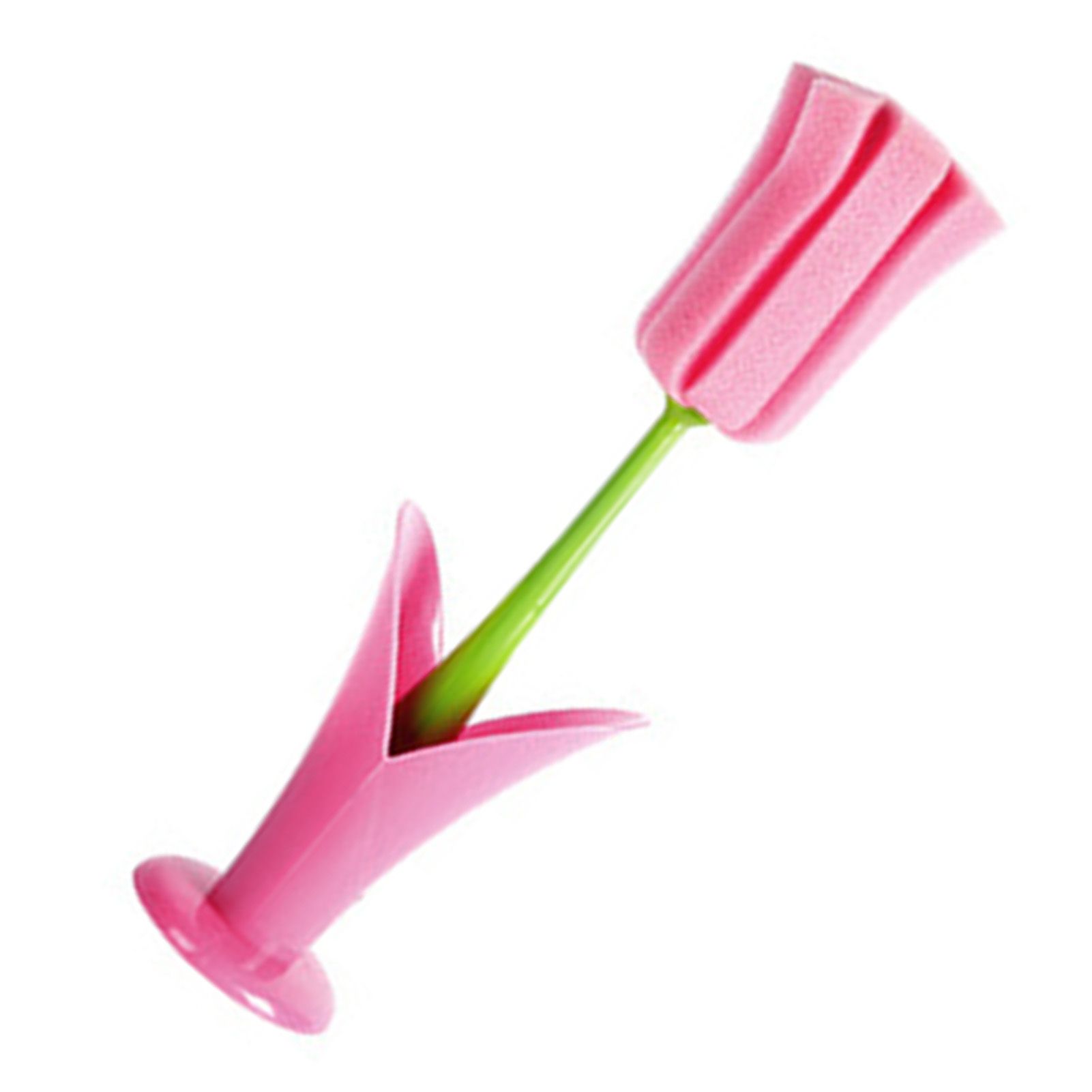 2PCS Sponge Cleaning Brush Long Handle Grip Cup Brush for Coffee Mugs Winebottle Baby Bottles Pink - Image 2