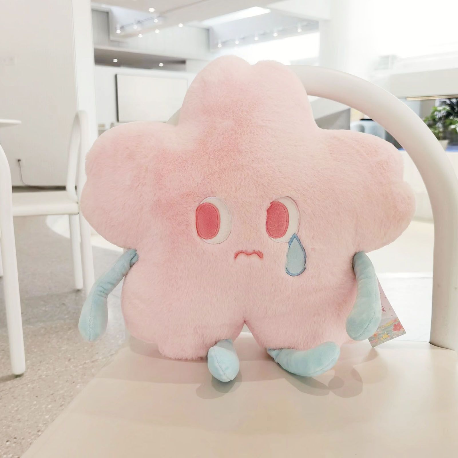 Flower Shape Plush Toy Crying Lively Stylish Stuffed Flower Toy for Living Room Balcony Office Pink 40 X 40cm - Image 5