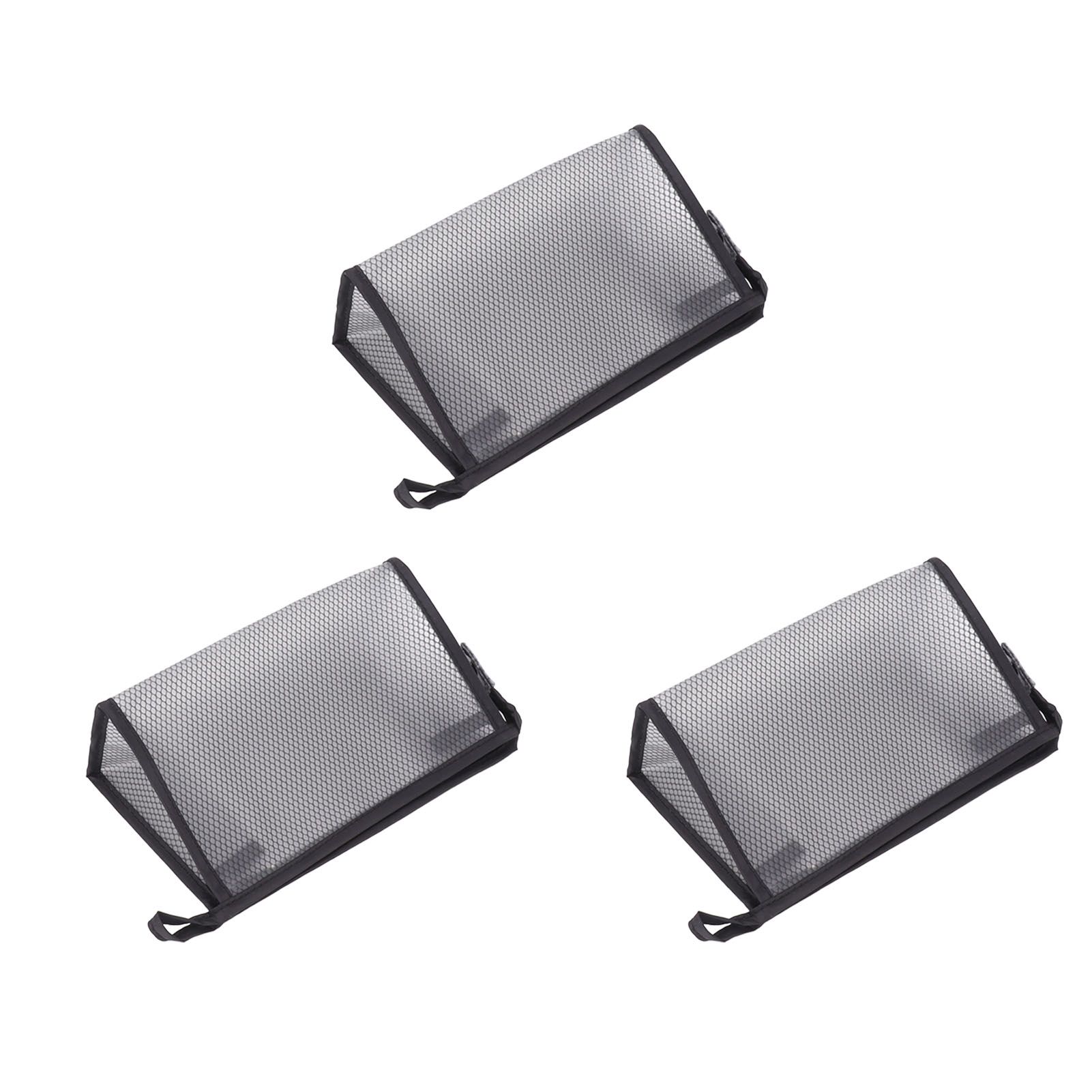 3Pcs Mesh Makeup Bag Waterproof EVA Triangular Design Semi Transparent Mesh Zipper Pouch for Cosmetic Travel Outdoor - Image 4
