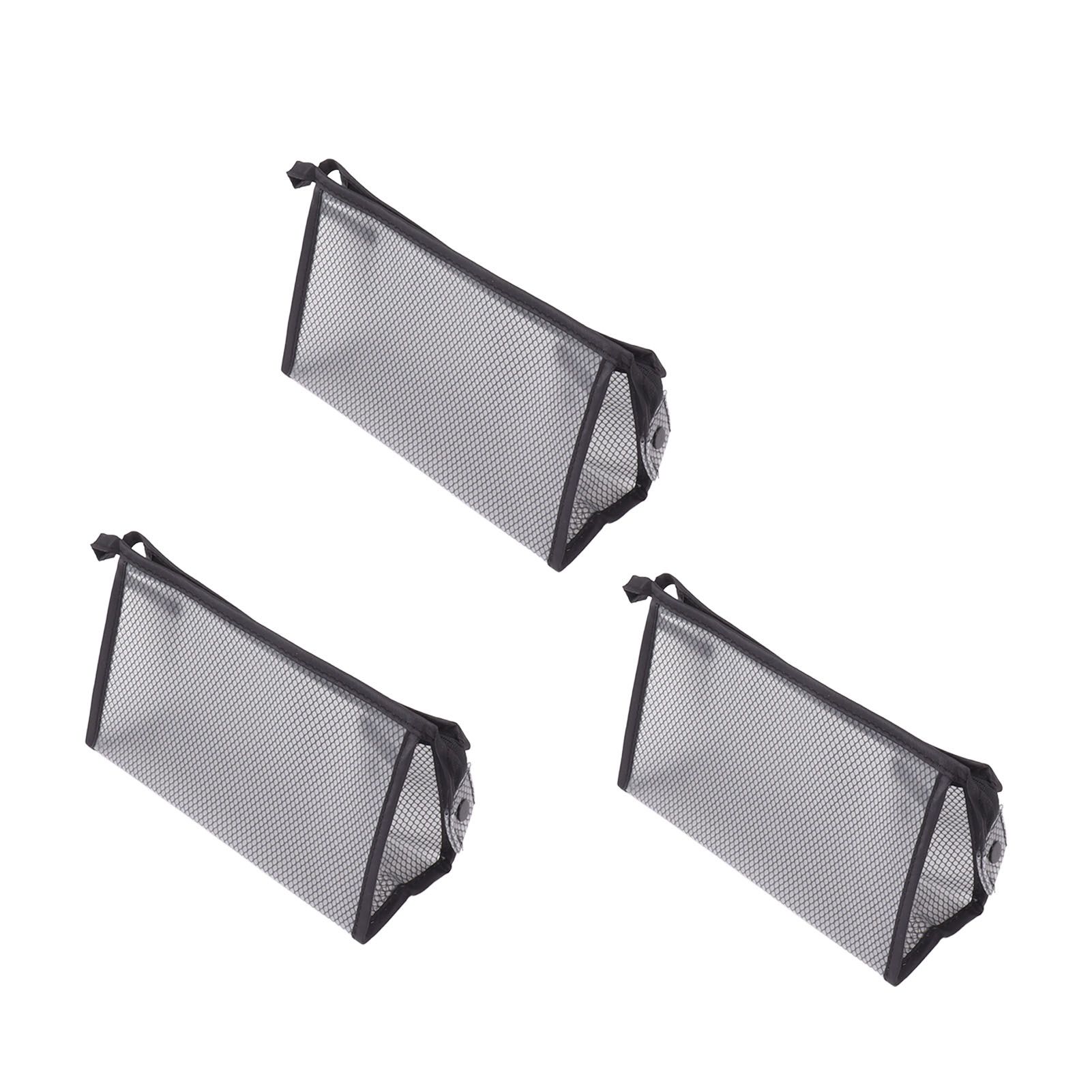 3Pcs Mesh Makeup Bag Waterproof EVA Triangular Design Semi Transparent Mesh Zipper Pouch for Cosmetic Travel Outdoor - Image 5
